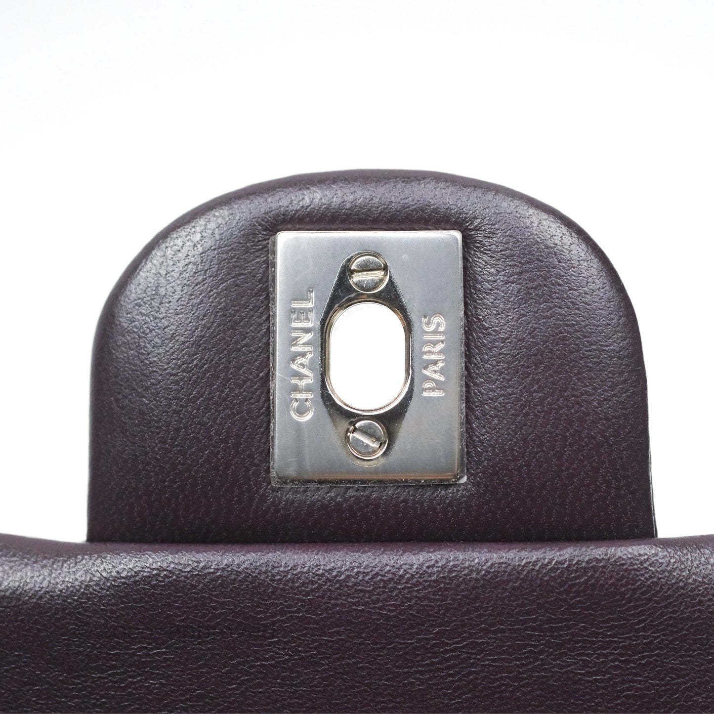Chanel Mini Rectangular Quilted Dark Purple Lambskin Silver Hardware