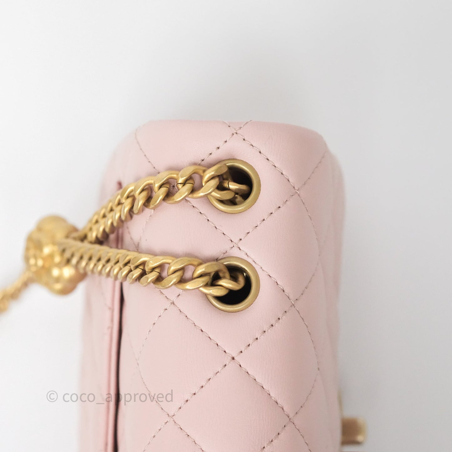 Chanel Quilted Mini Square Flap with Camellia Adjustable Chain Pink Clair Lambskin