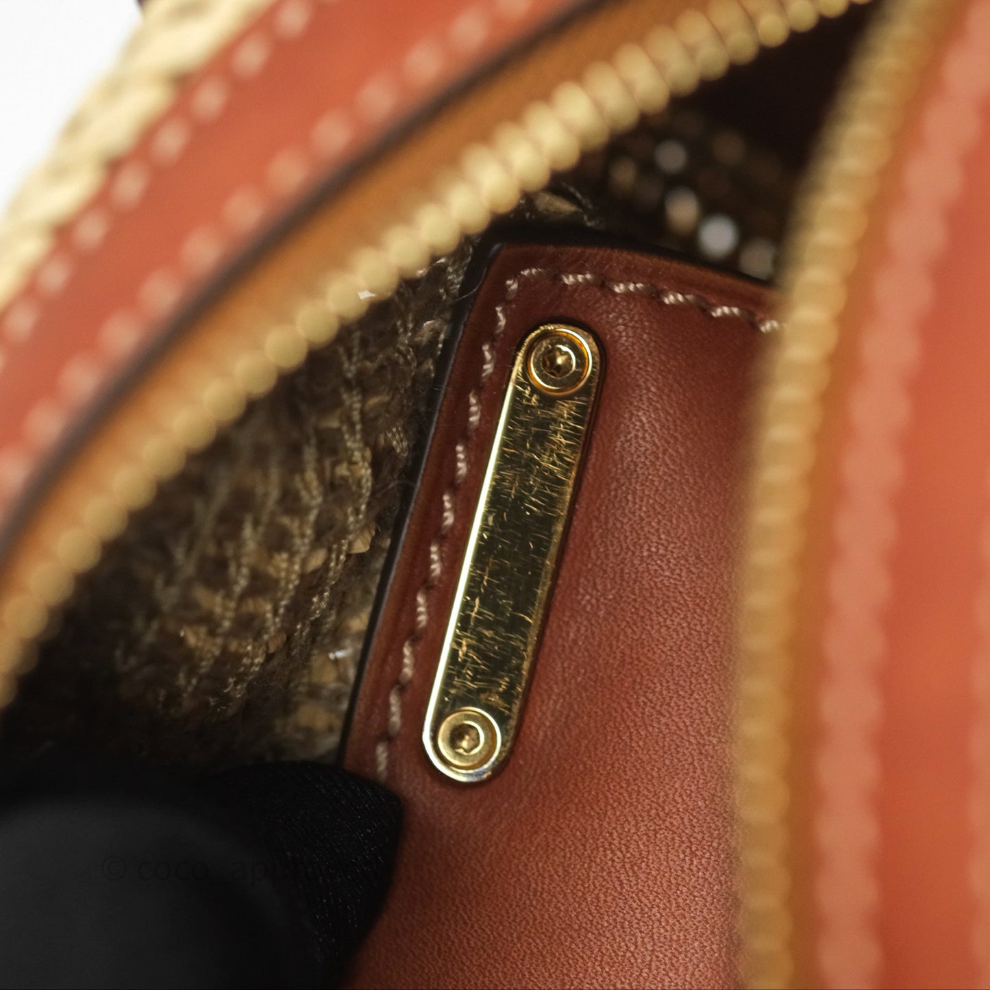 Delvaux Cool Box MM Bohème Raffia Brown
