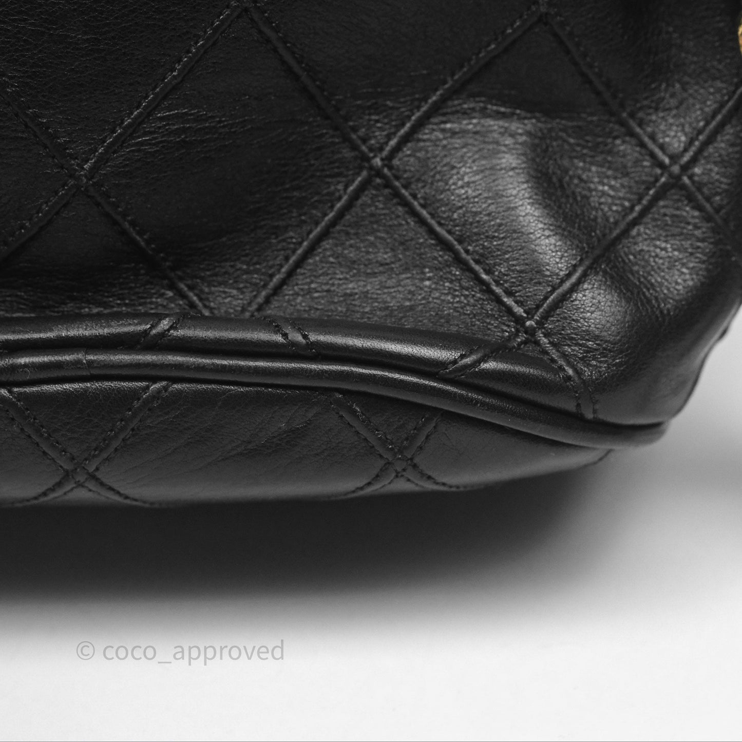 Chanel Vintage Mini CC Bucket Bag Black Lambskin Gold Hardware