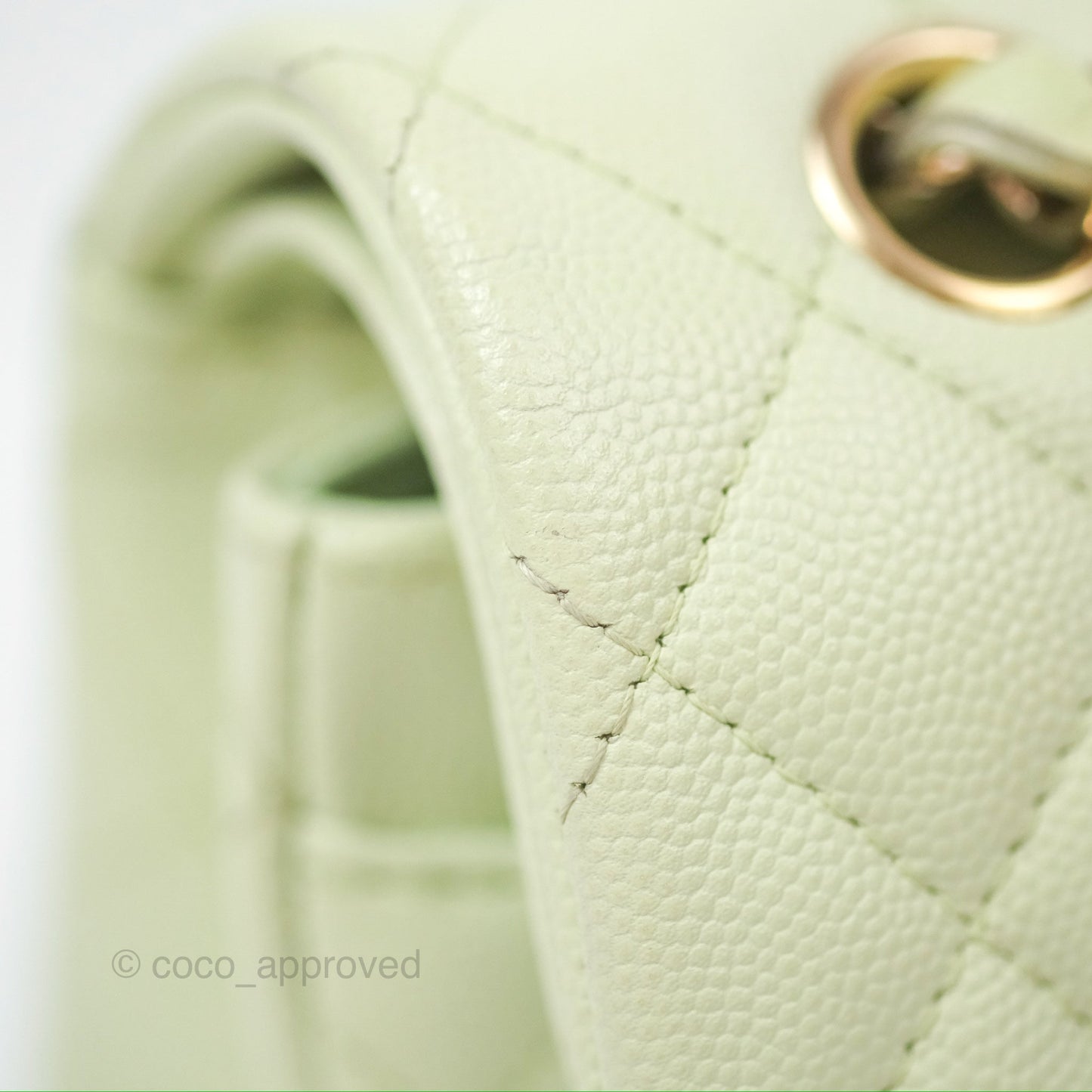 Chanel Small Quilted Classic Flap Mint Green Caviar Gold Hardware 22C