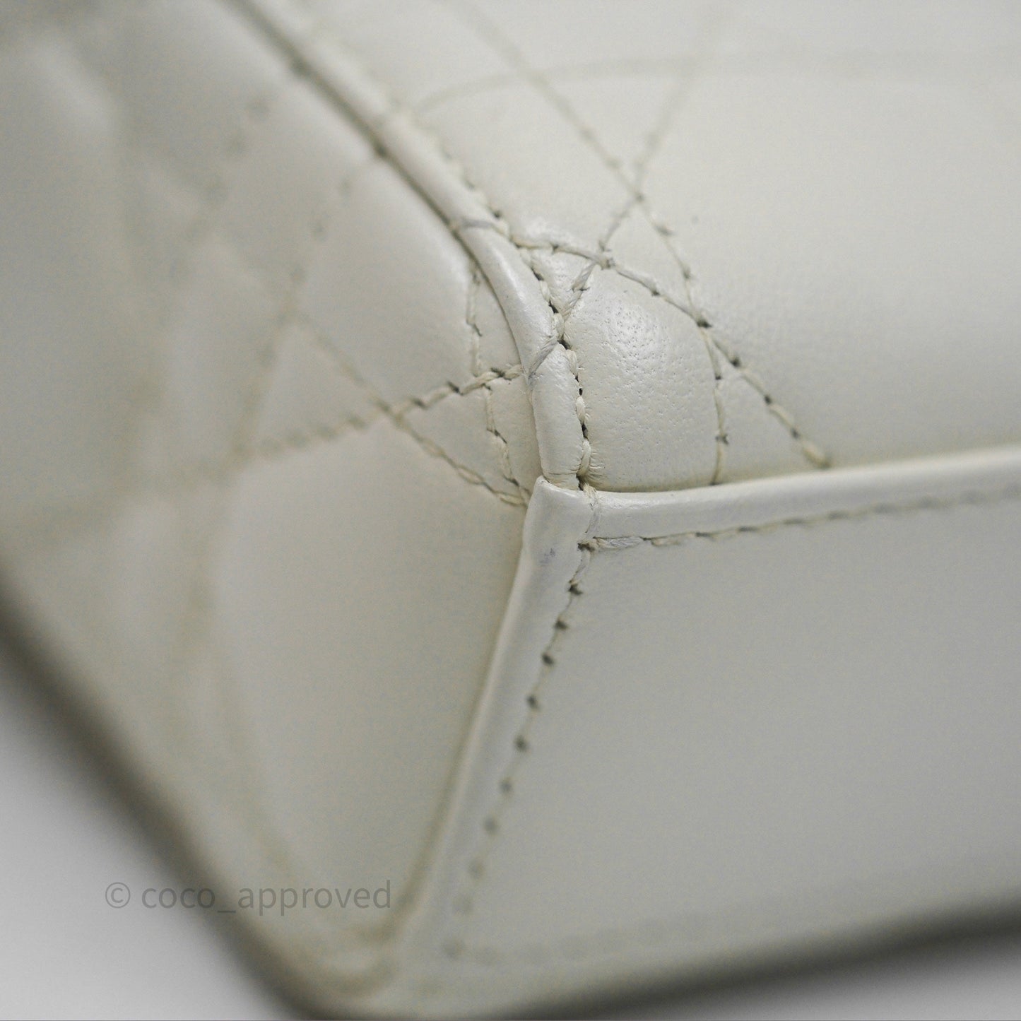 Dior Small Lady D-Joy Bag Ivory White Lambskin Cannage Gold Hardware