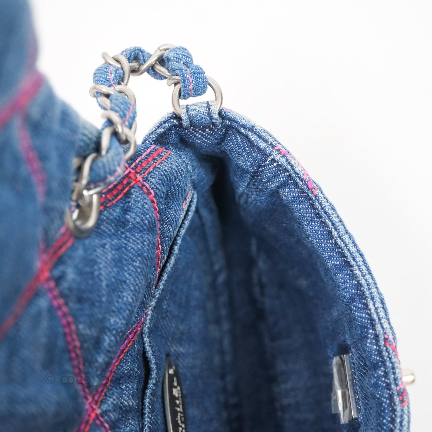 Chanel Coco Beach Flap Bag Denim Silver Hardware