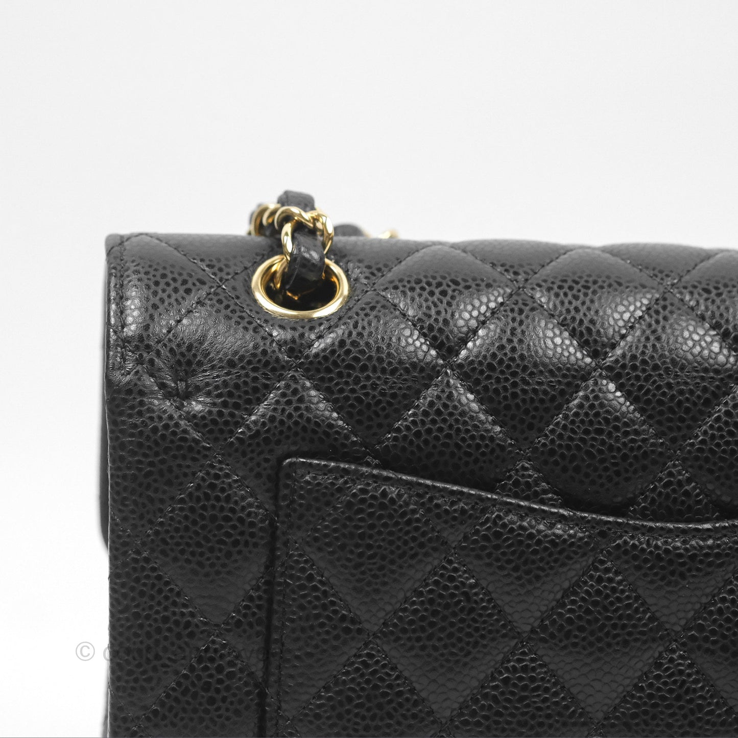 Chanel Small Classic Quilted Flap Black Caviar Gold Hardware