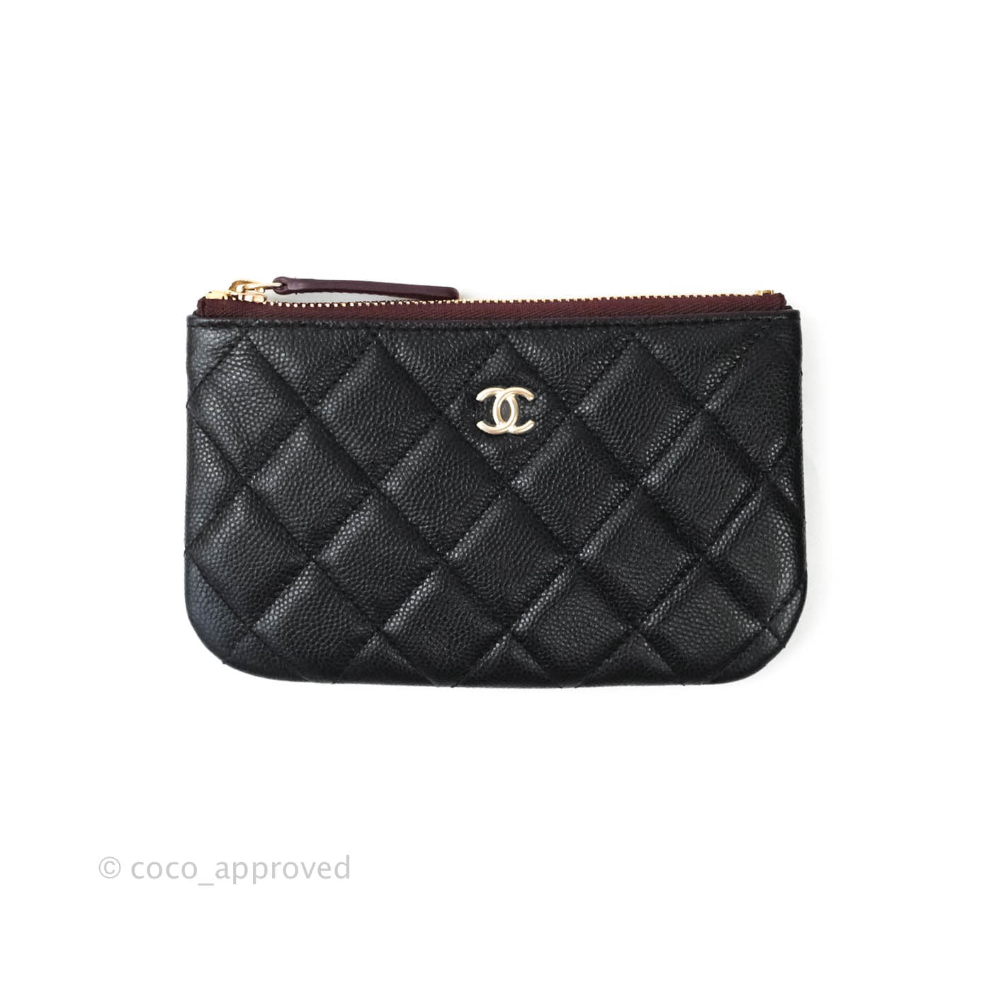 Chanel Quilted Mini O Case Black Caviar Gold Hardware