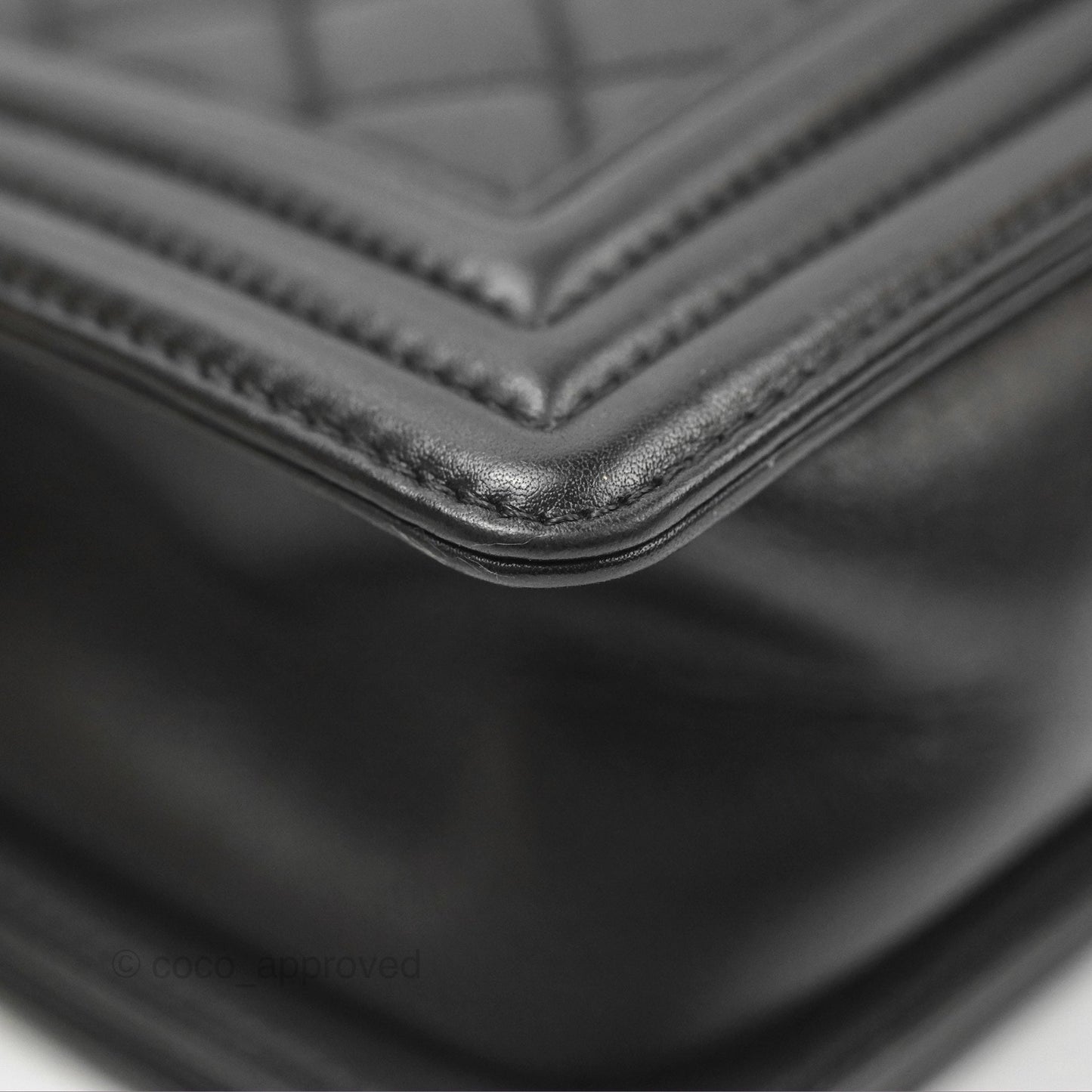 Chanel Quilted New Medium Boy Black Lambskin Ruthenium Hardware