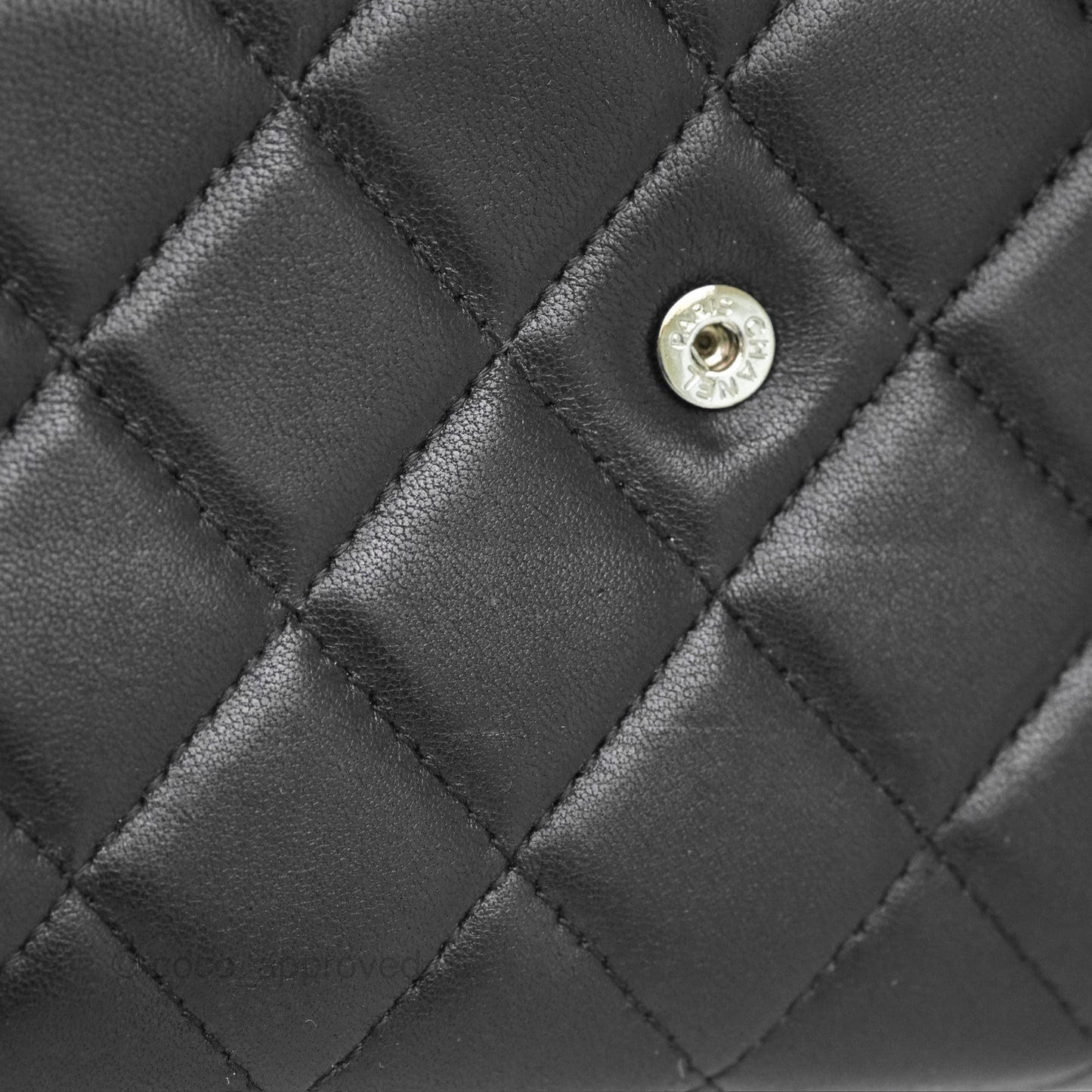 Chanel Classic Quilted Long Wallet Black Lambskin Silver Hardware