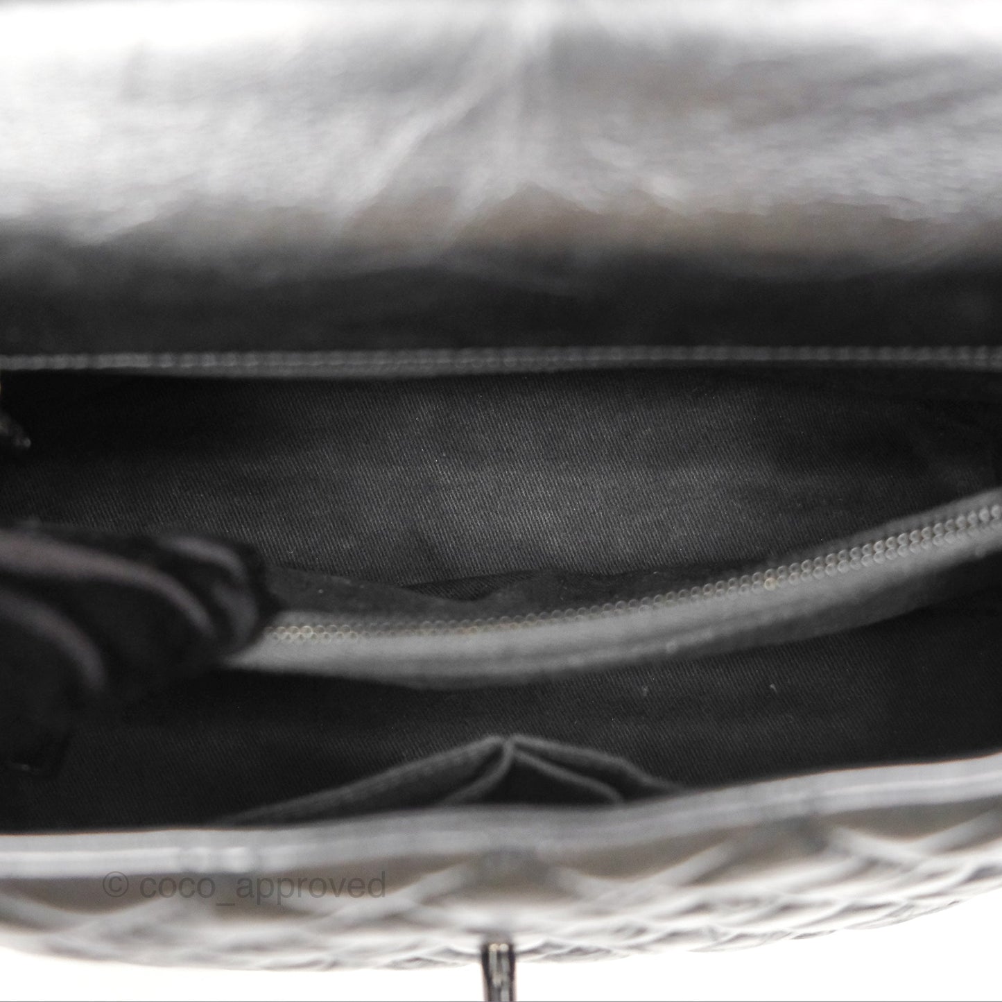 Chanel Medium Coco Handle Quilted Aged Calfskin Iridescent Dark Grey So Black Hardware