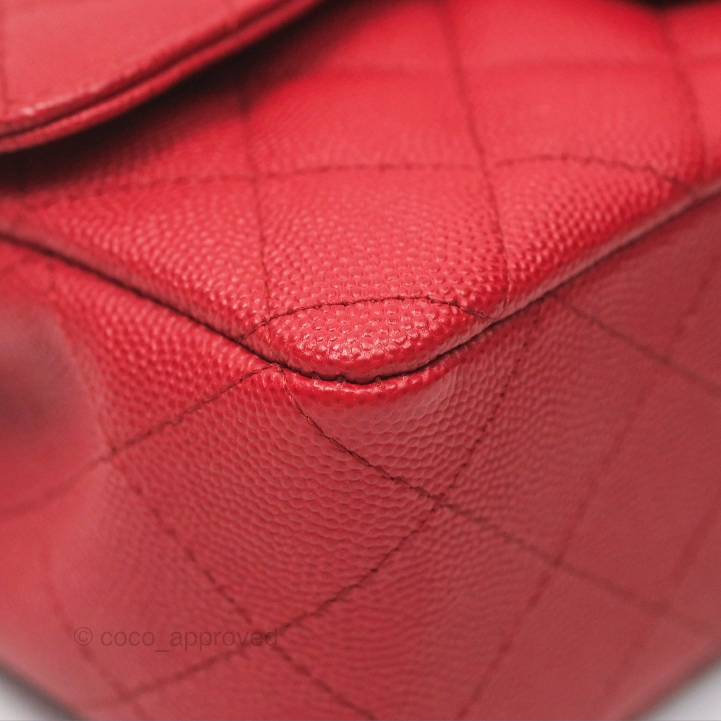 Chanel Quilted Mini Rectangular Red Caviar Silver Hardware