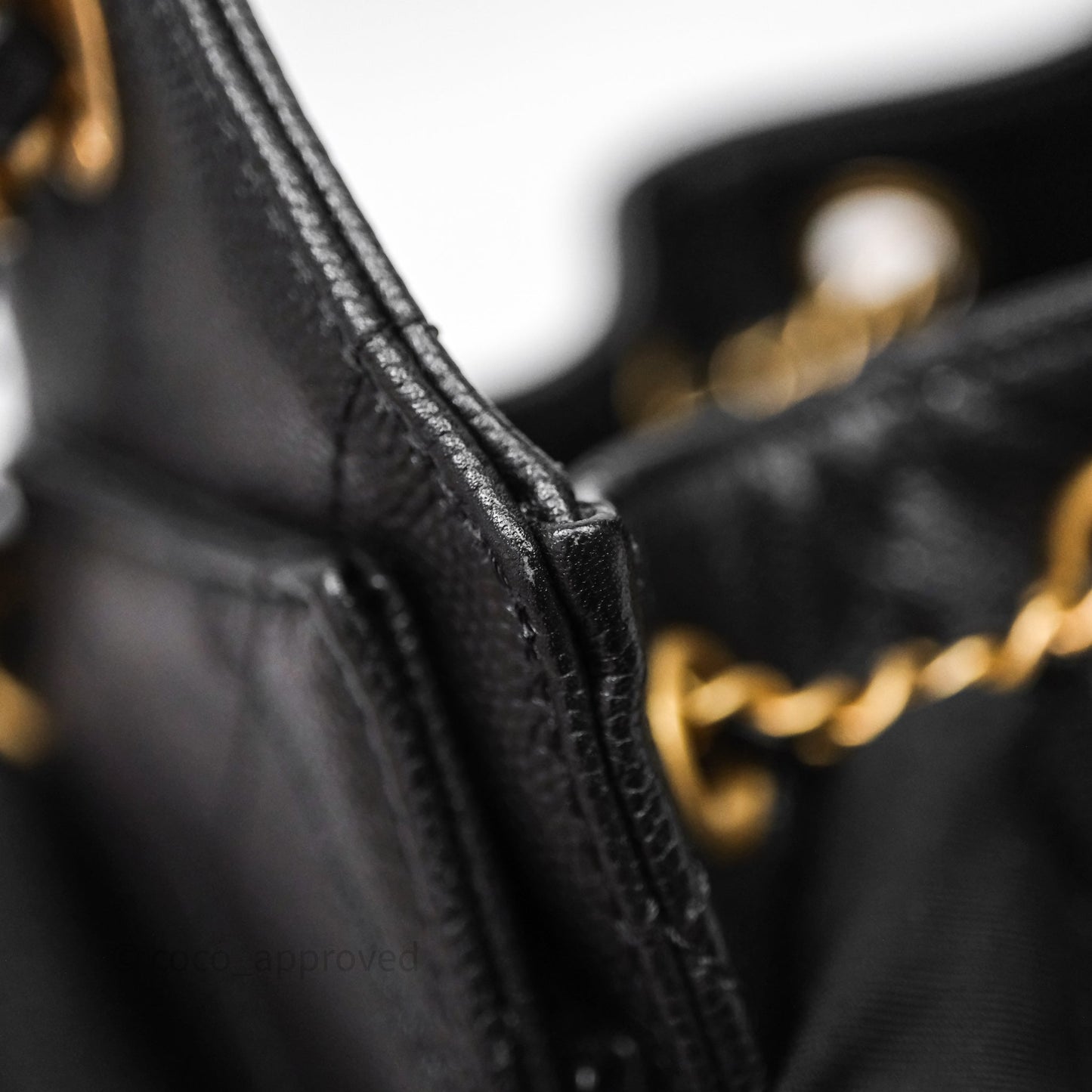 Chanel 25 Mini Black Caviar Aged Gold Hardware