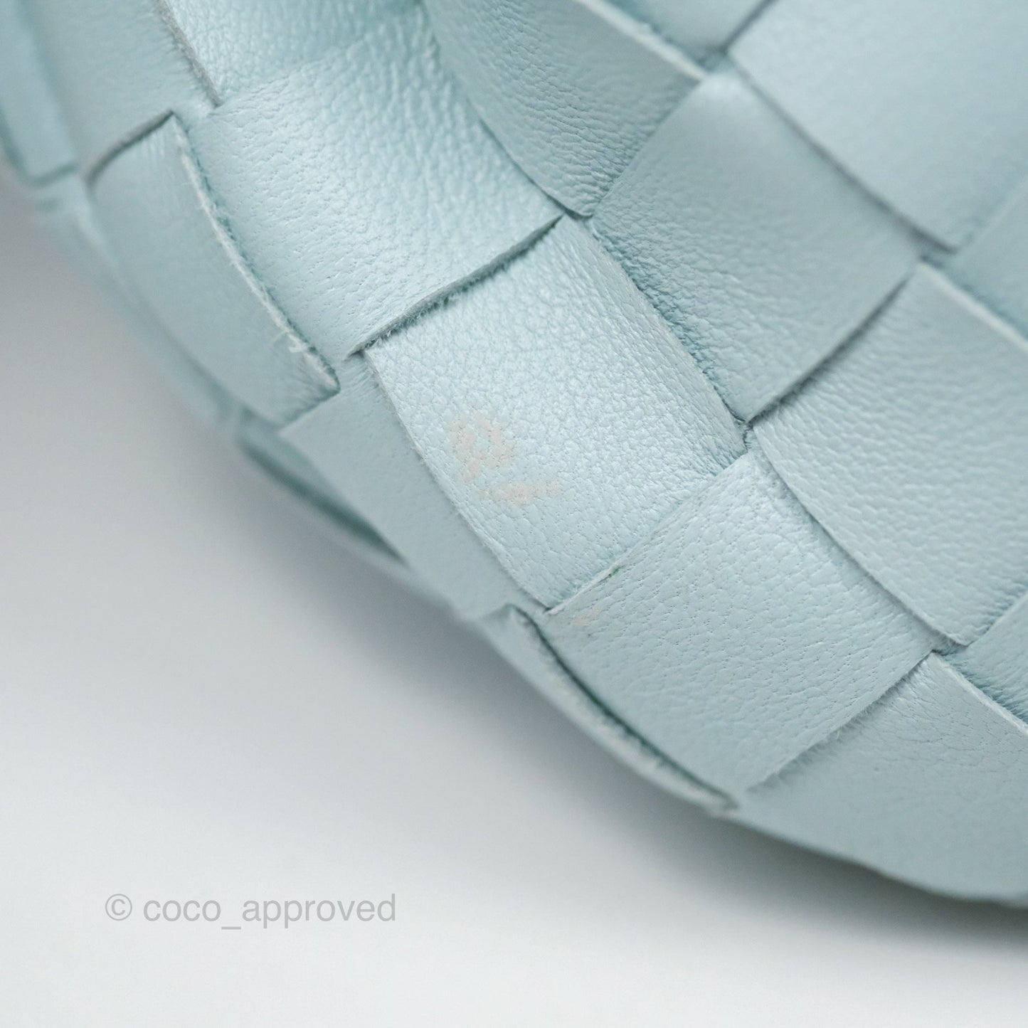 Bottega Veneta Mini Jodie Bag Teal Washed Intrecciato Lambskin