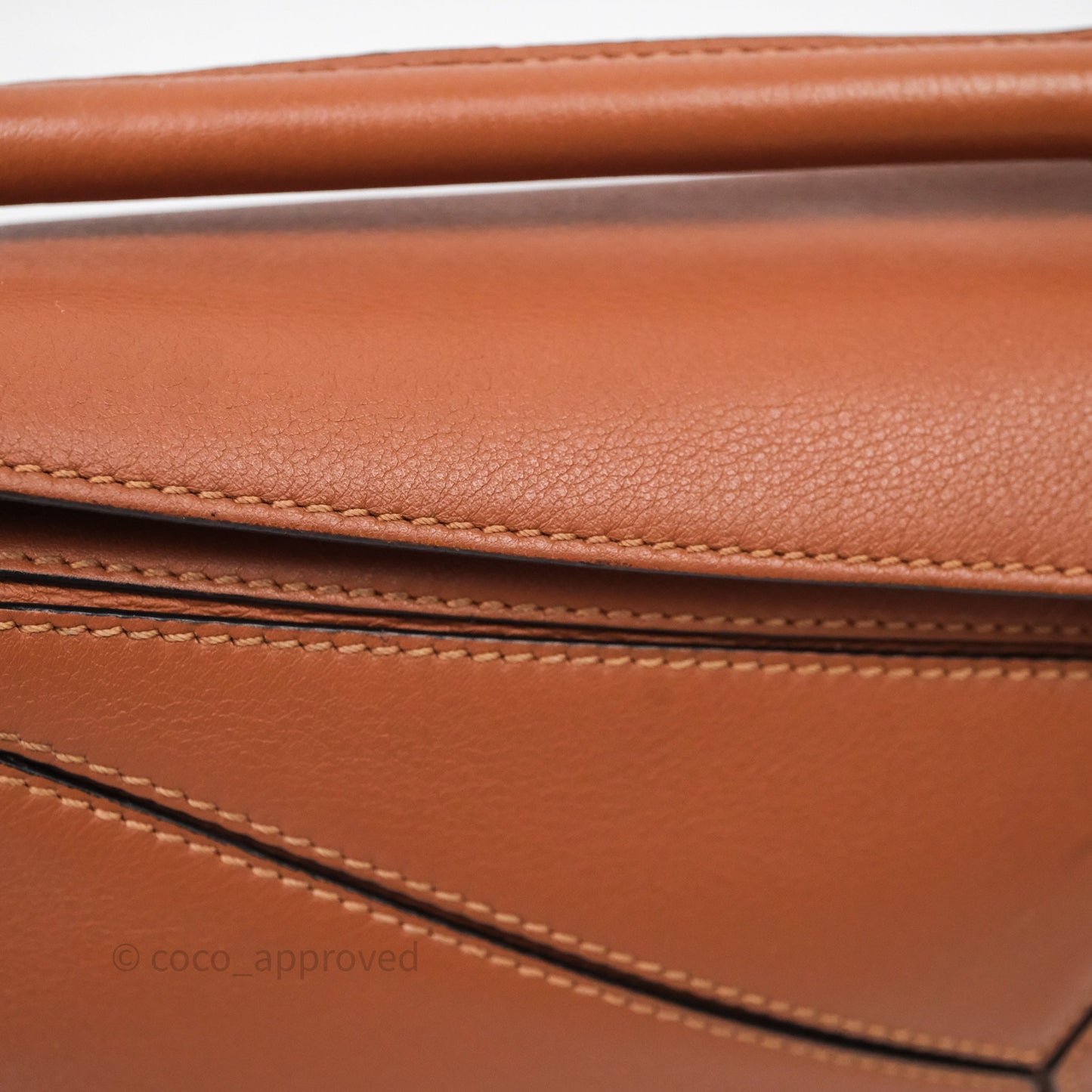 Loewe Mini Puzzle Bag Tan Calfskin Gold Hardware
