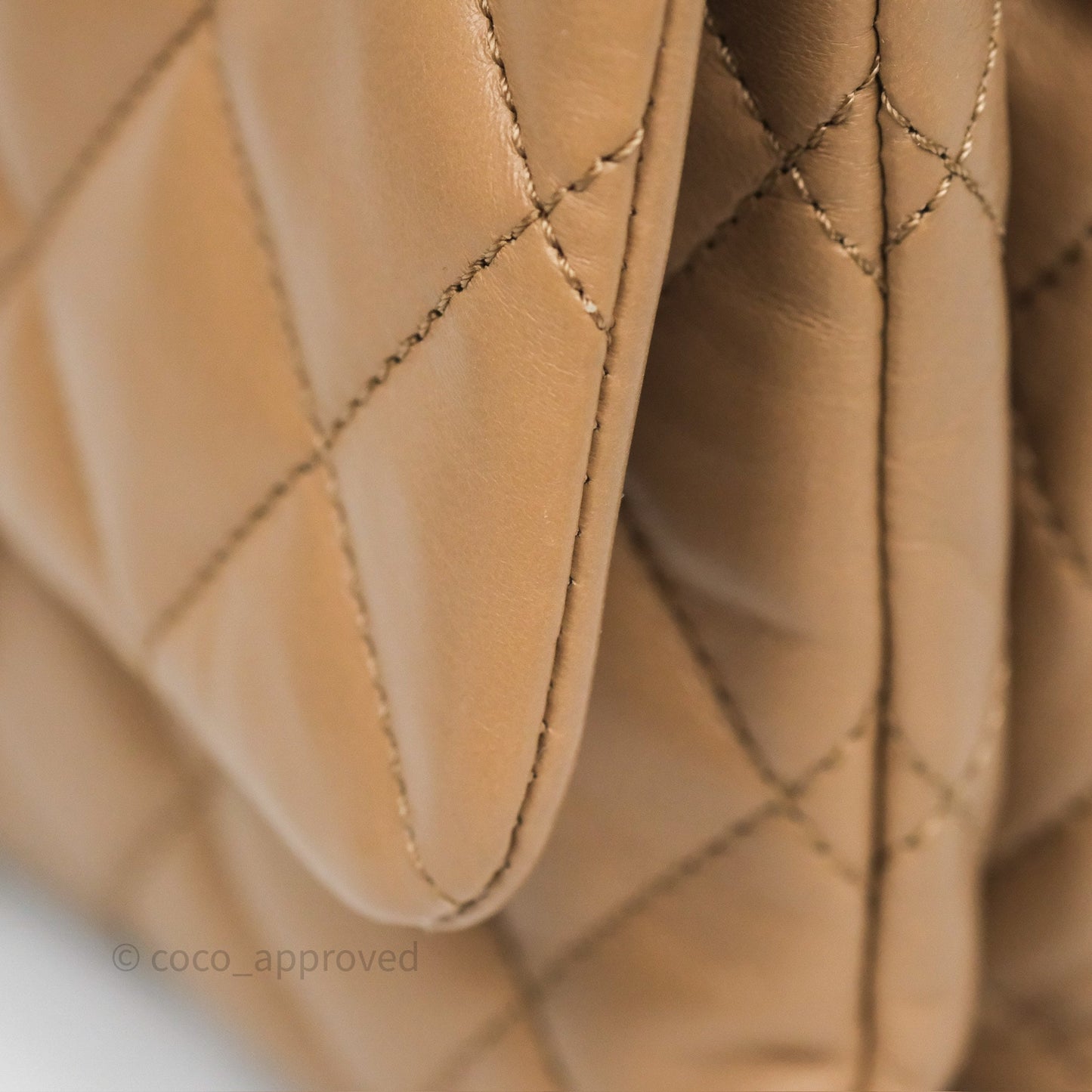 Chanel Medium All Slide Adjustable Chain Flap Bag Beige Lambskin Aged Gold Hardware