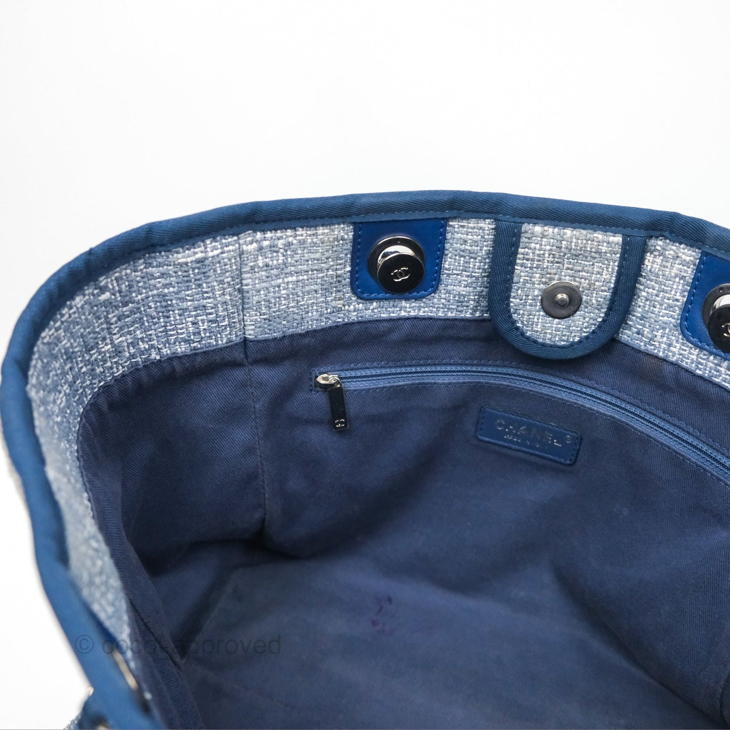 Chanel Medium Deauville Tote Blue Canvas