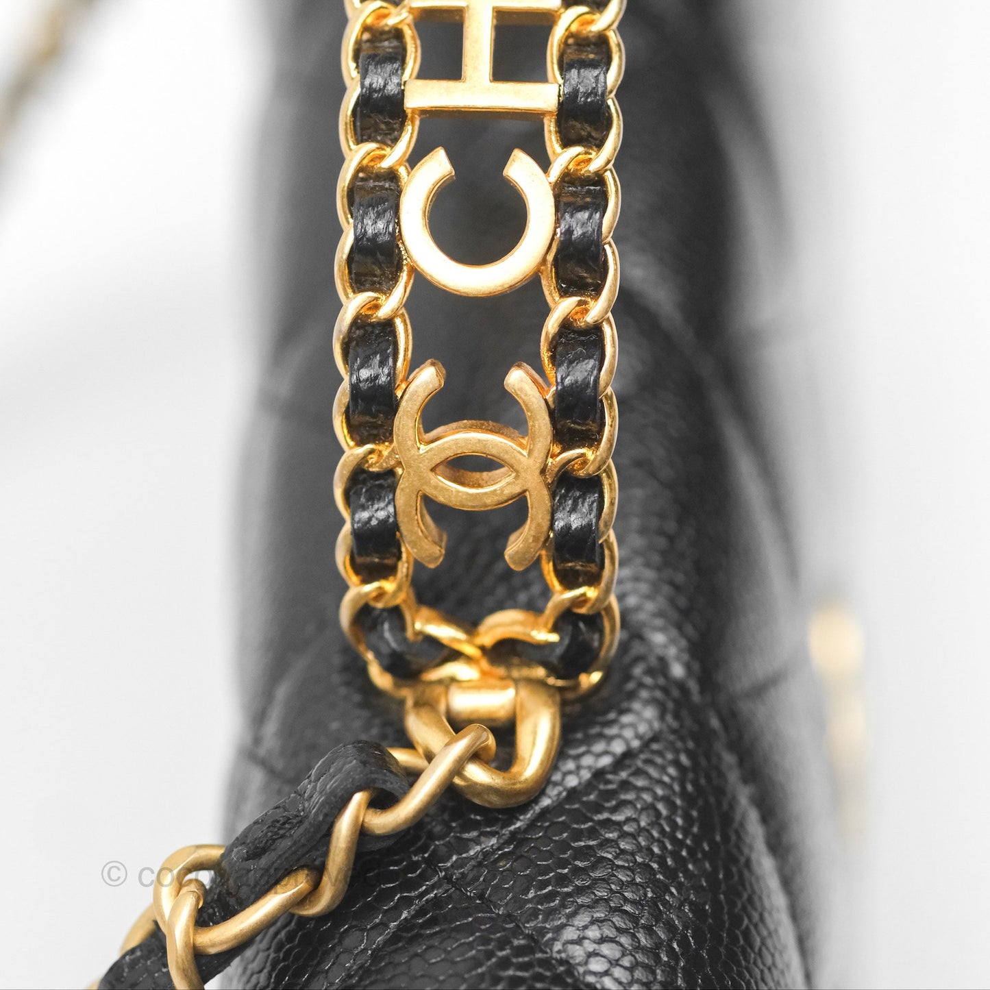 Chanel Top Handle Wallet On Chain WOC Black Caviar Gold Hardware 22S