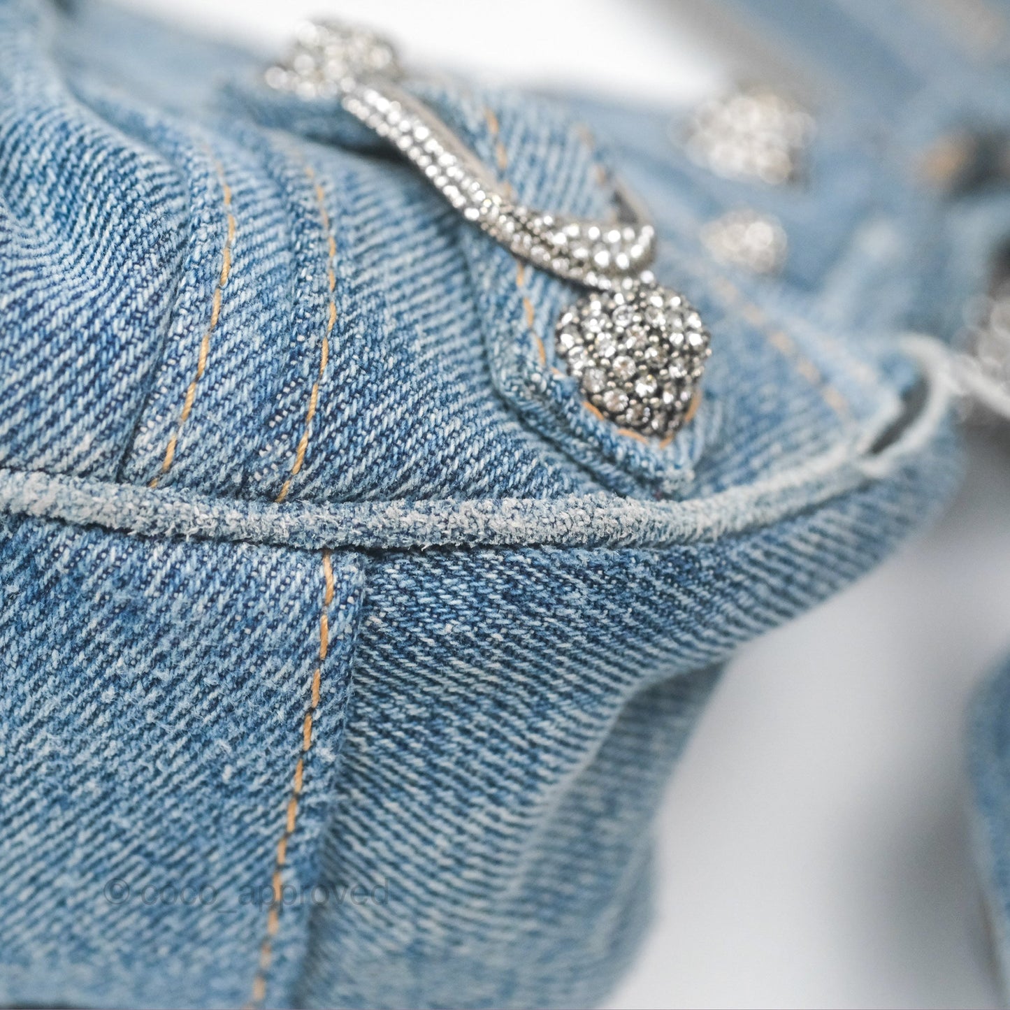 Balenciaga Le Cagole Small Embellished Denim Shoulder Bag
