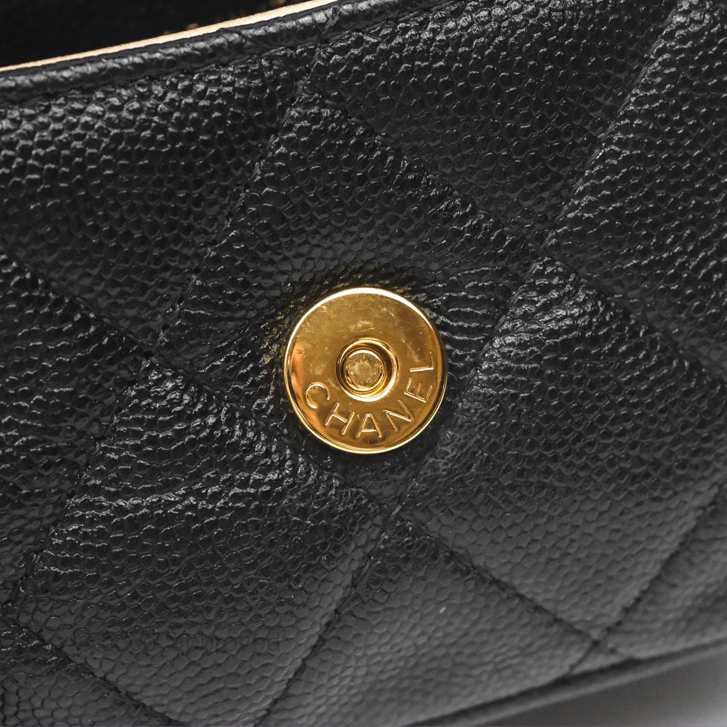 Chanel Clutch with Chain Black Caviar Gold Hardware 22K