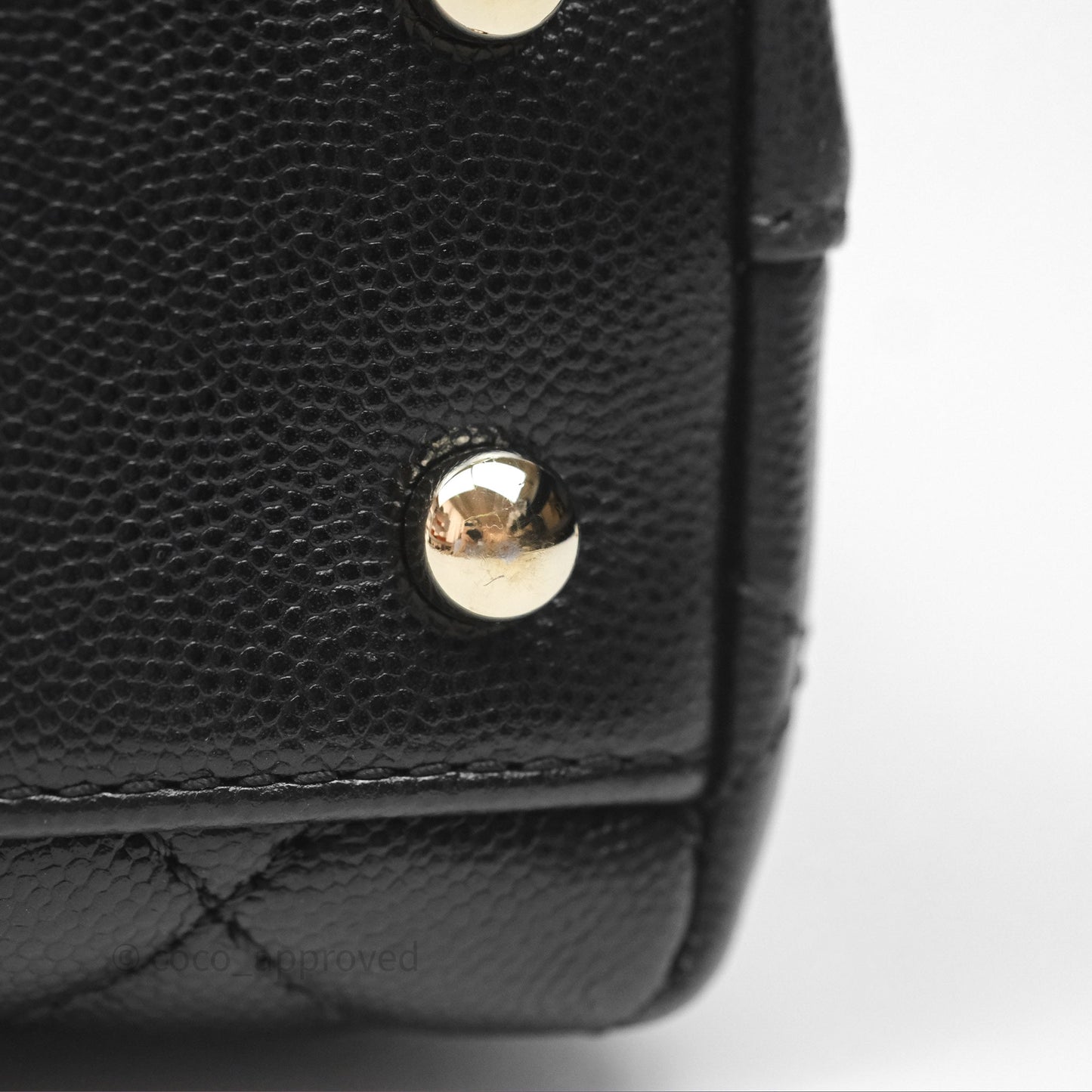 Chanel Small Coco Handle Quilted Black Caviar Gold Hardware