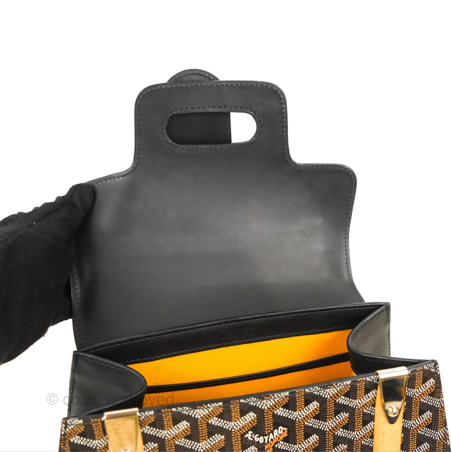 Goyard Saïgon Structuré PM Bag Black Goyardine Canvas
