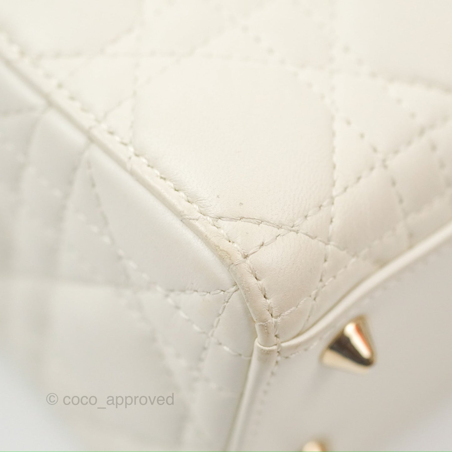 Christian Dior My ABCDior Lady Dior White Cannage Lambskin Gold Hardware