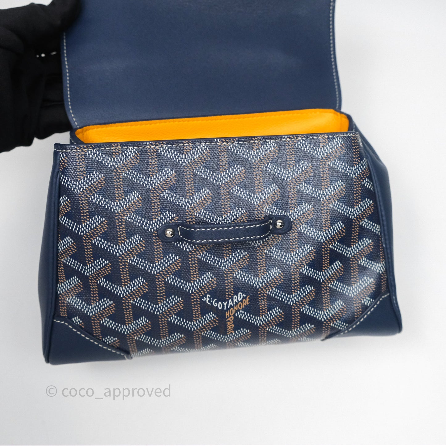 Goyard Saïgon Mini Bag Navy Goyardine Canvas/ Chevroches Calfskin