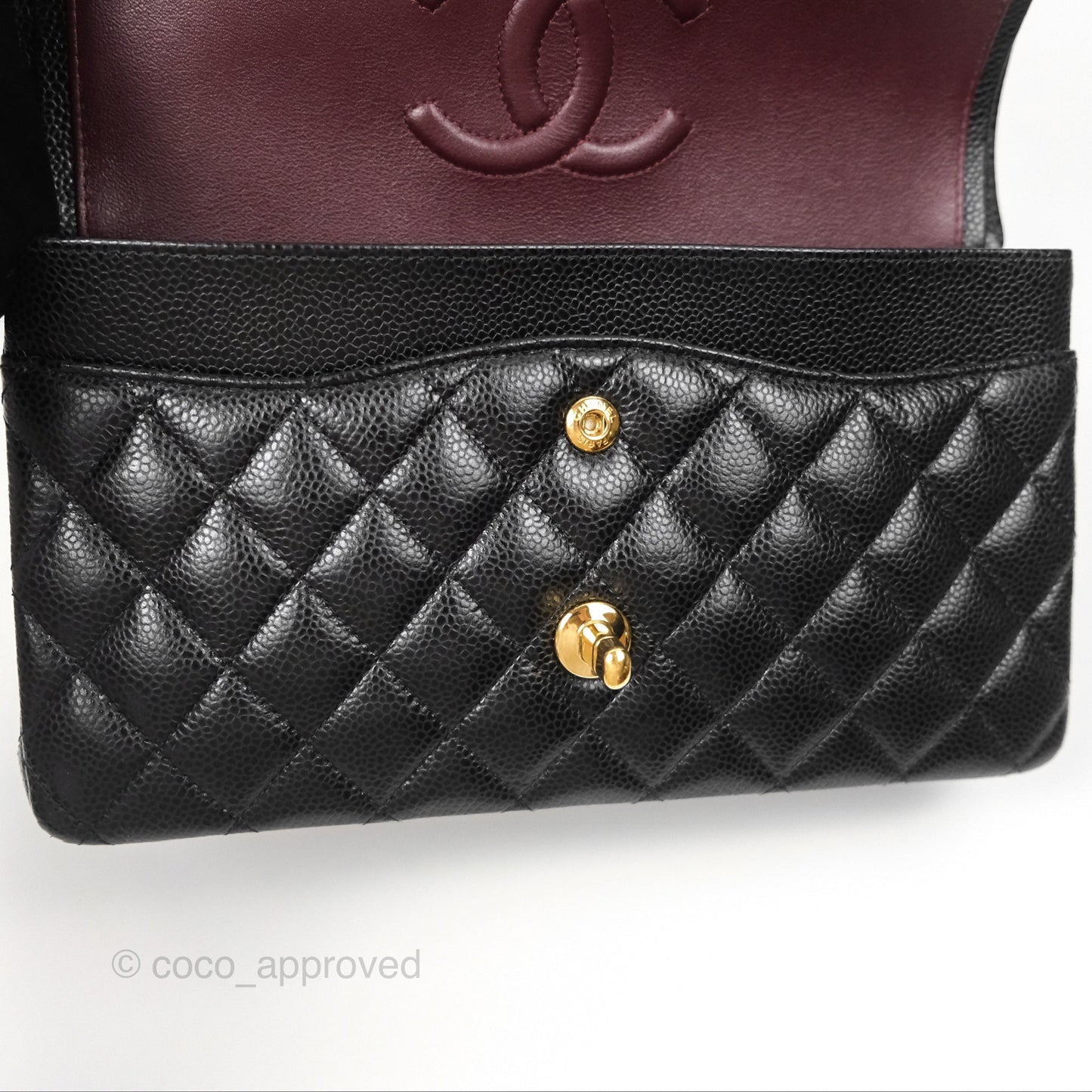 Chanel Classic M/L Medium Flap Quilted Black Caviar Gold Hardware