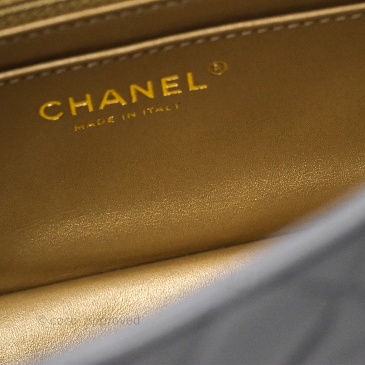 Chanel Pearl Crush Mini Rectangular Quilted Grey Lambskin Aged Gold Hardware