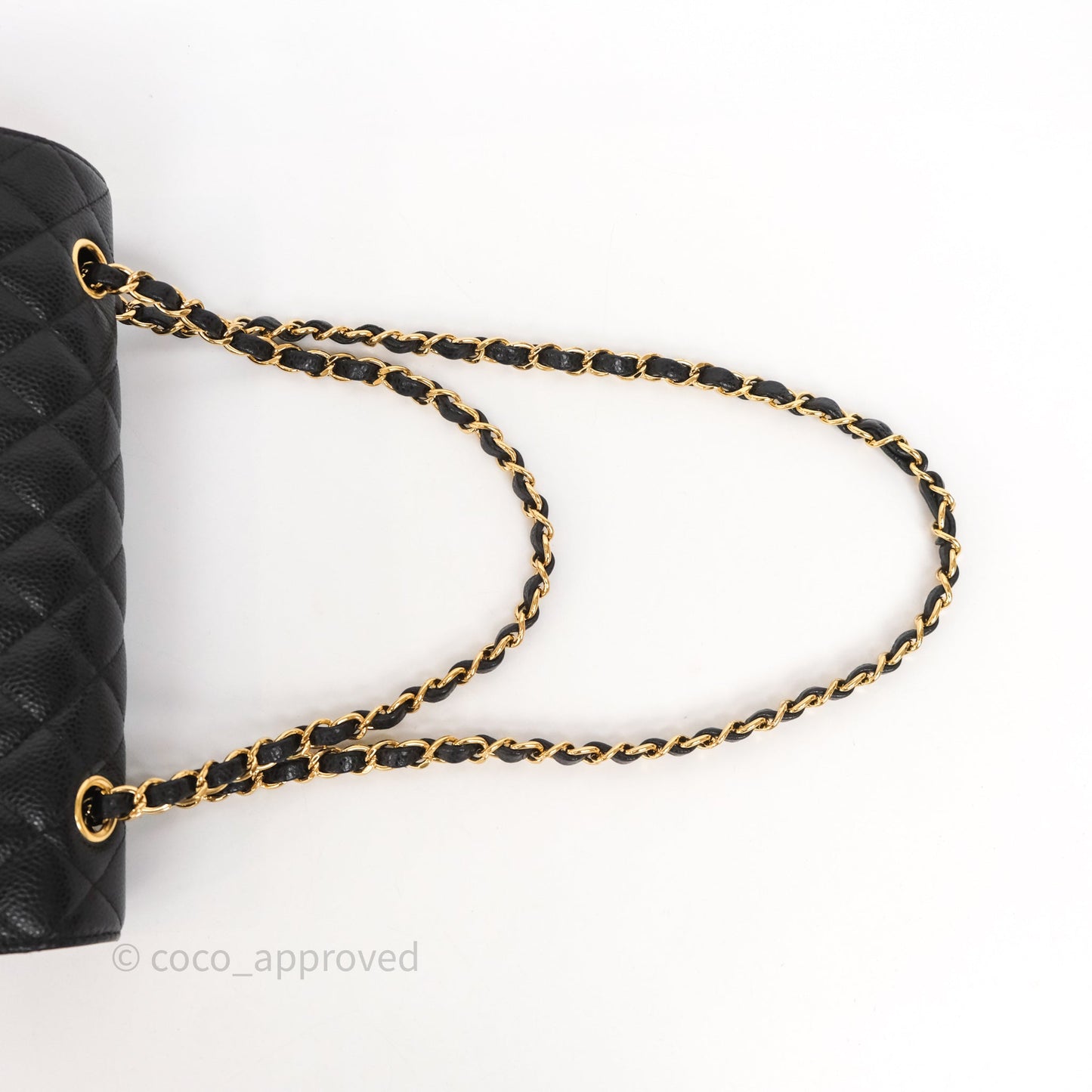 Chanel Classic M/L Medium Flap Quilted Black Caviar Gold Hardware
