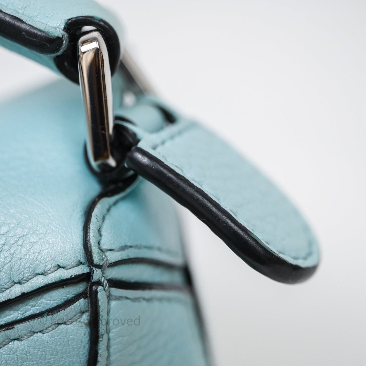 Loewe Mini Puzzle Bag Light Blue Calfskin Silver Hardware