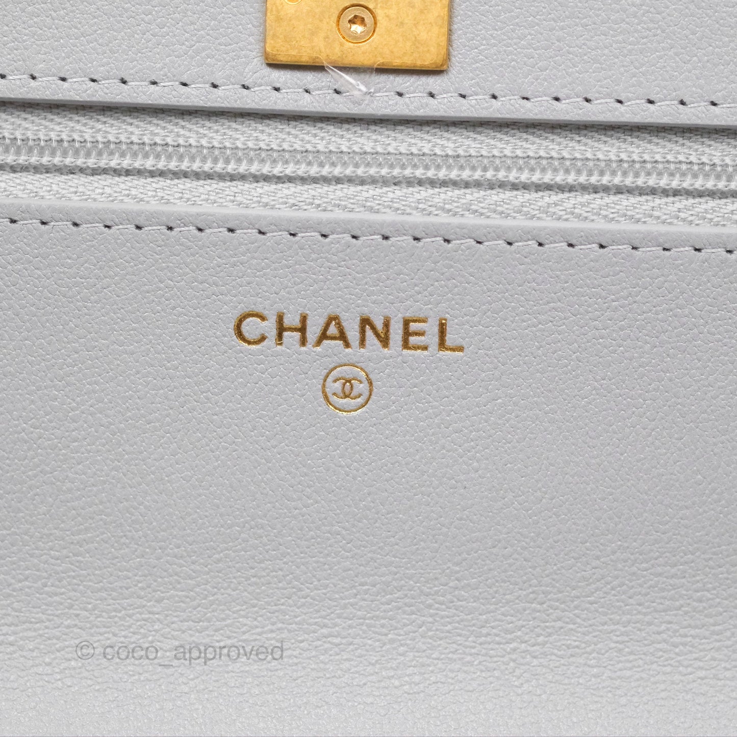 Chanel Heart Adjustable Chain WOC Grey Caviar Aged Gold Hardware