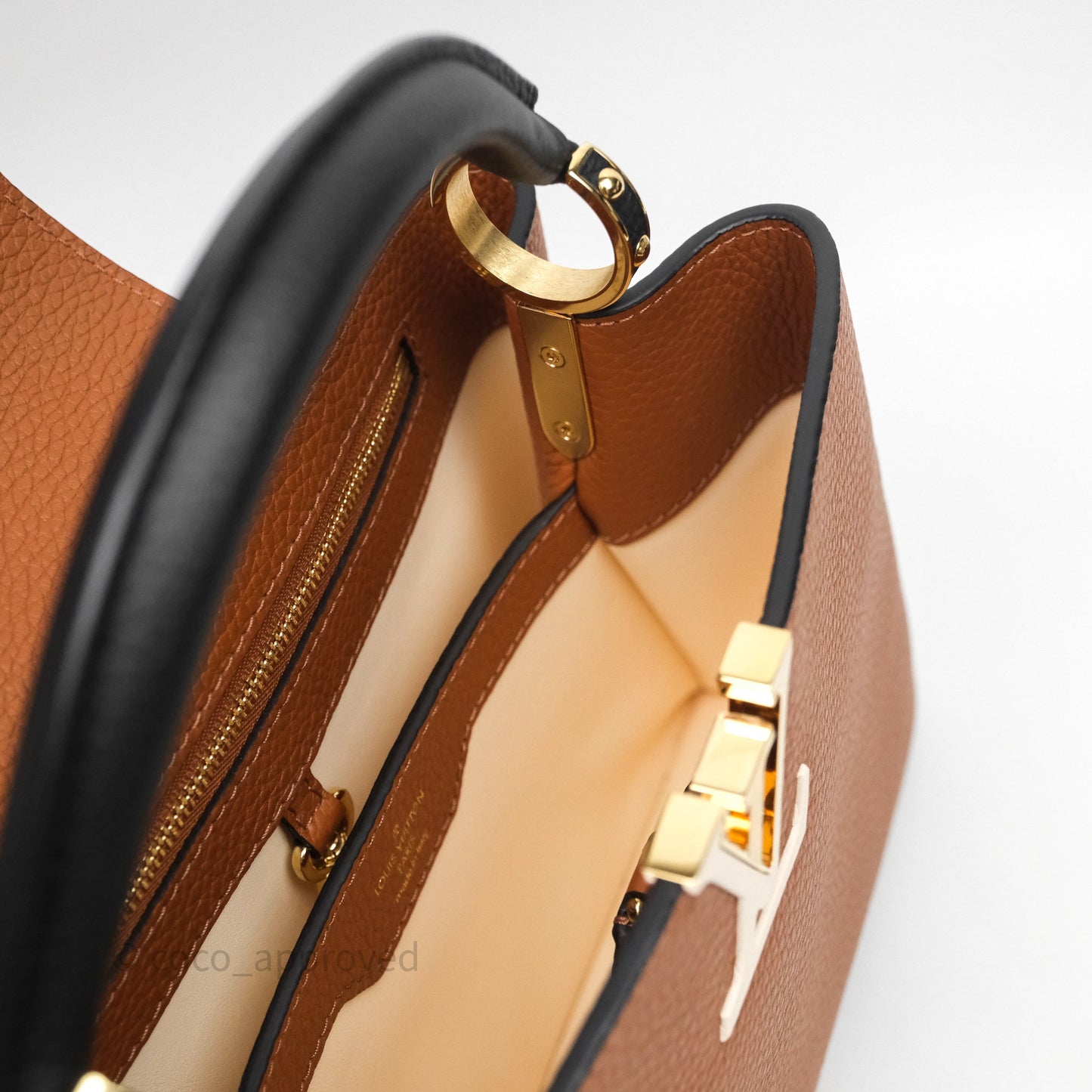 Louis Vuitton Taurillon Capucines BB Tan Gold Hardware