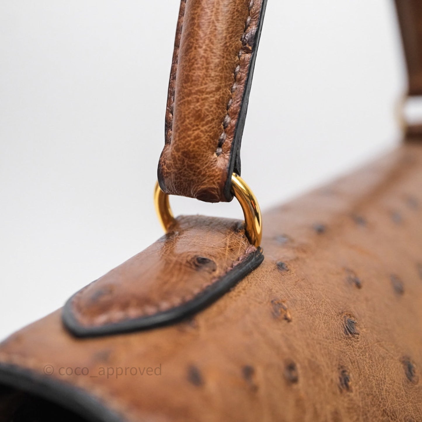 Hermès Kelly 28 Chocolate Ostrish Sellier Gold Hardware