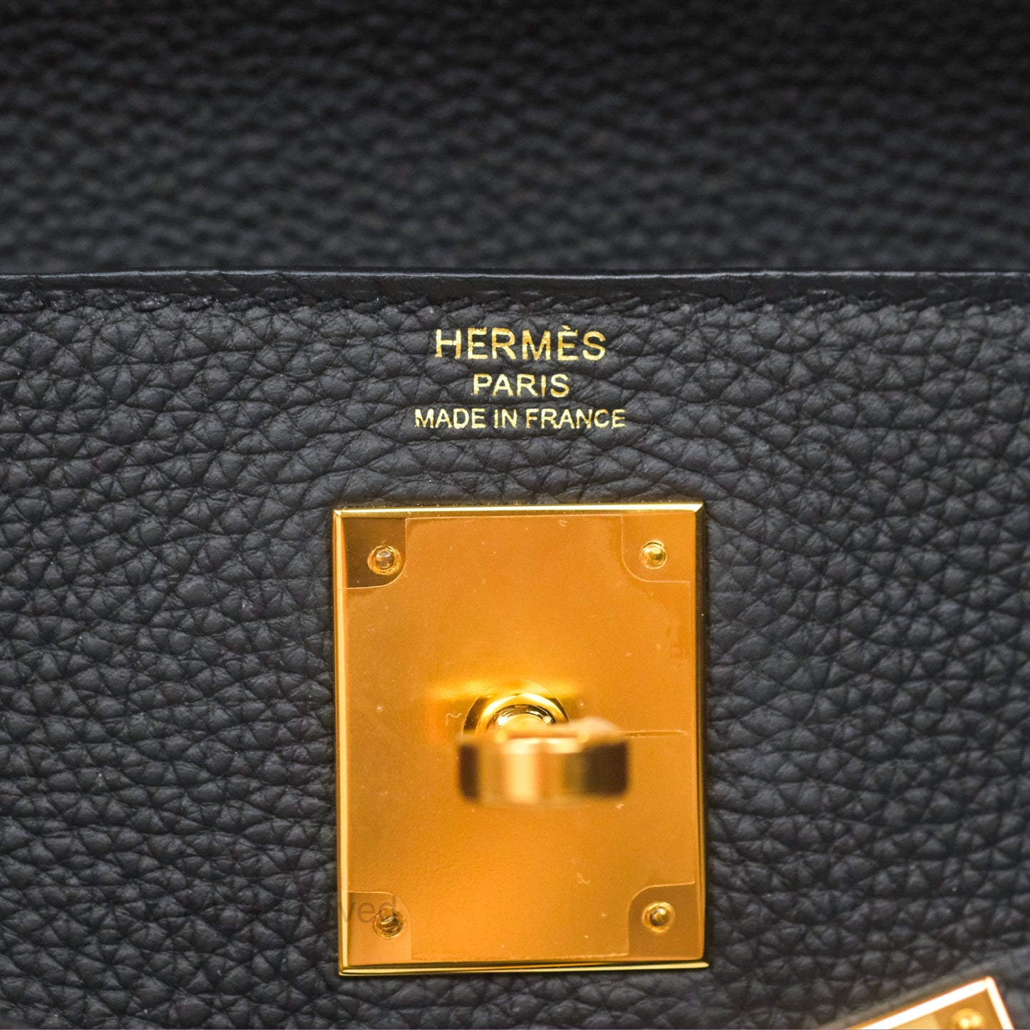 Hermès Retourne Kelly 28 Black Noir 89 Togo Gold Hardware