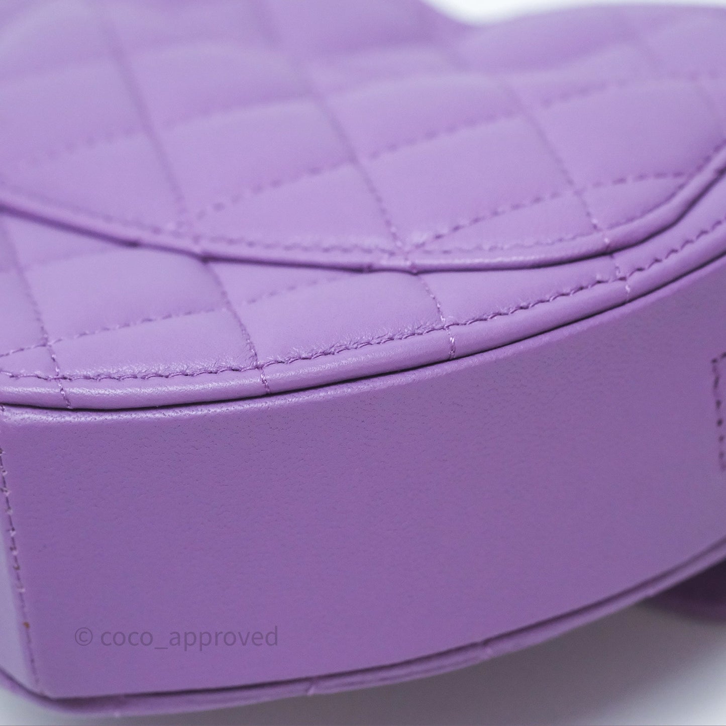 Chanel Small Heart Bag Purple Lambskin Gold Hardware 22S