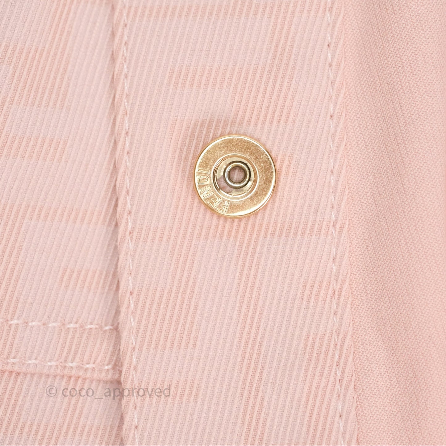 Fendi Denim FF Belted Jacket Pink