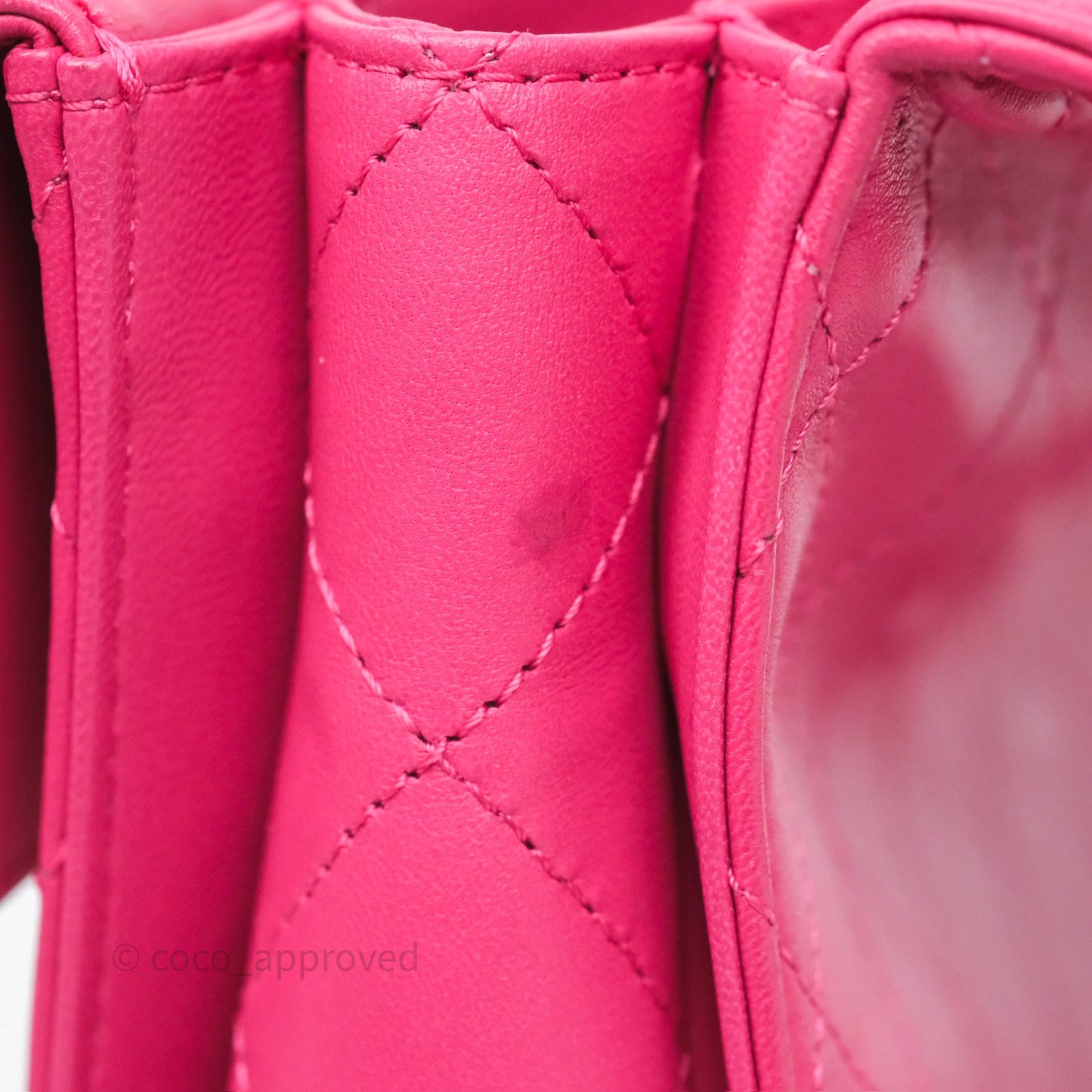 Chanel Stitched Double Flap Bag Pink Calfskin Silver Hardware