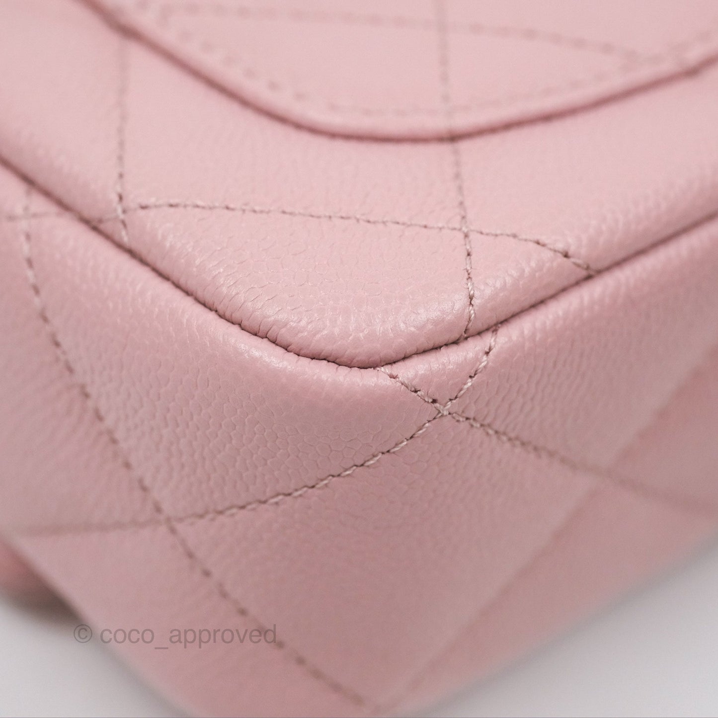 Chanel Mini Flap Bag Heart Adjustable Chain Dusty Pink Caviar Aged Gold Hardware