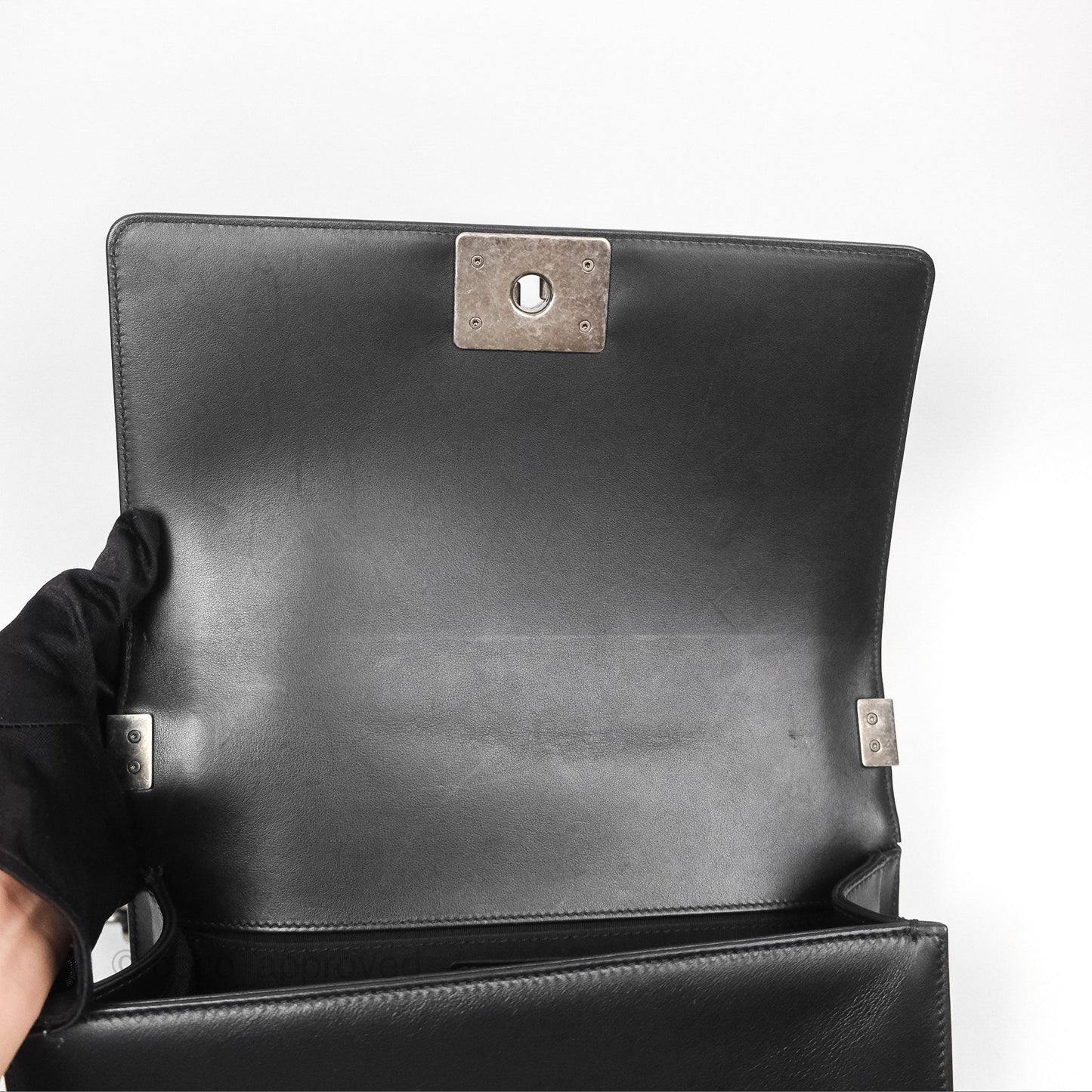 Chanel Medium Boy Quilted Black Calfskin Ruthenium Hardware