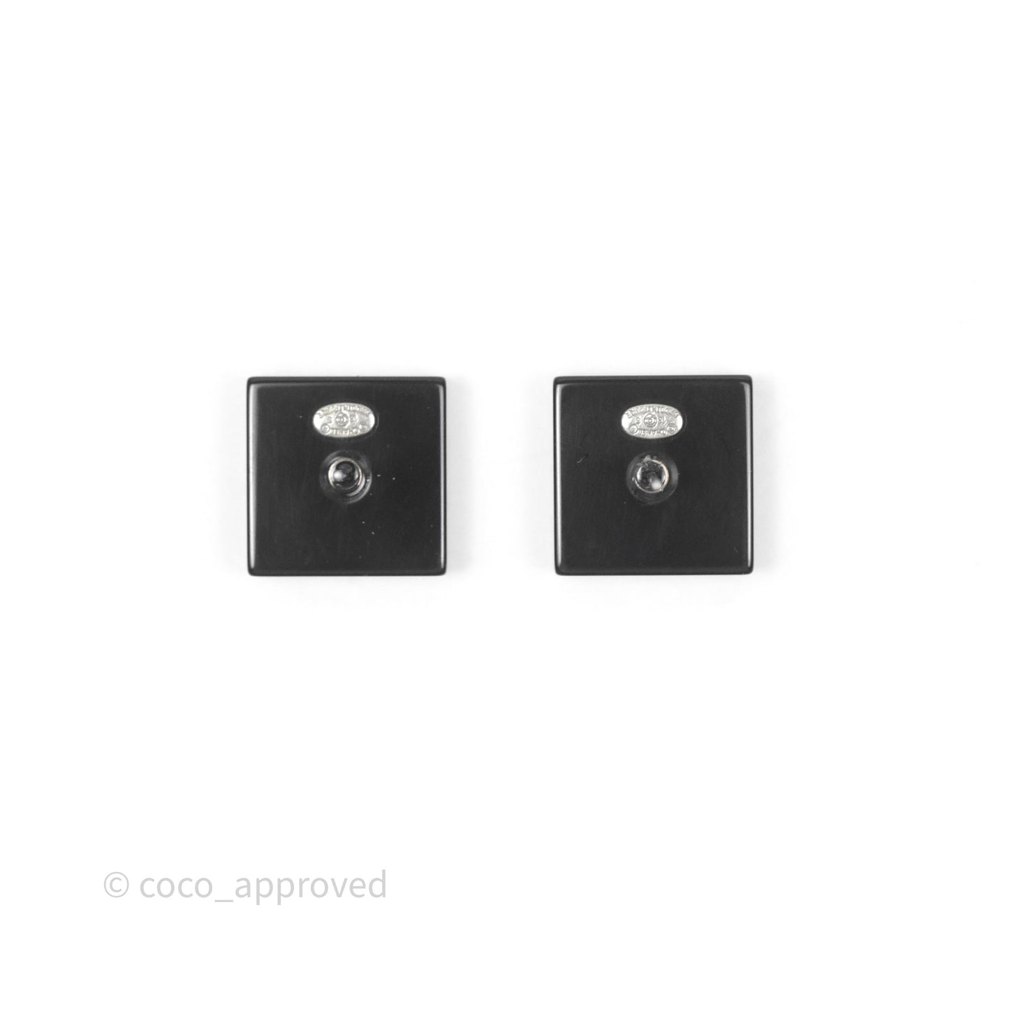 Chanel CC Pearl Crystal Square Earrings 18S