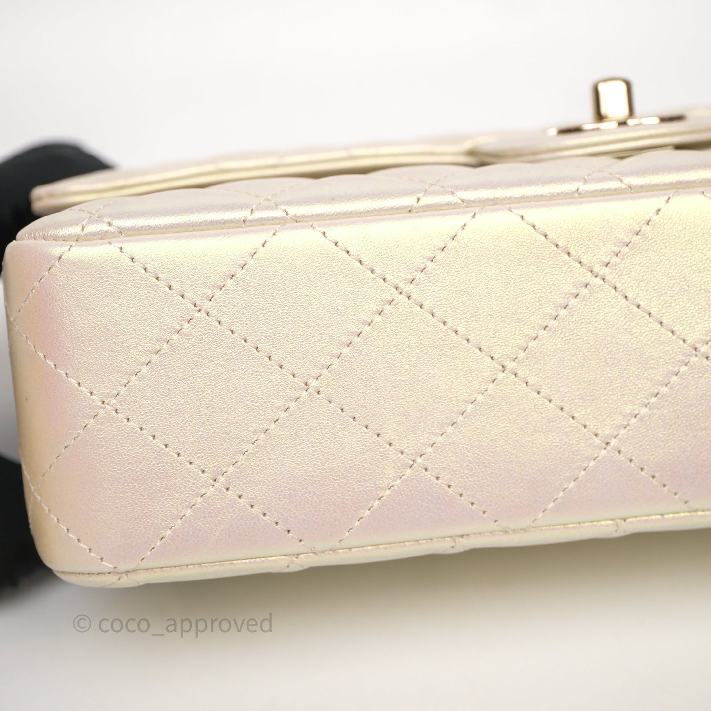 Chanel Classic Medium Double Flap Iridescent Beige Gold Hardware 21S