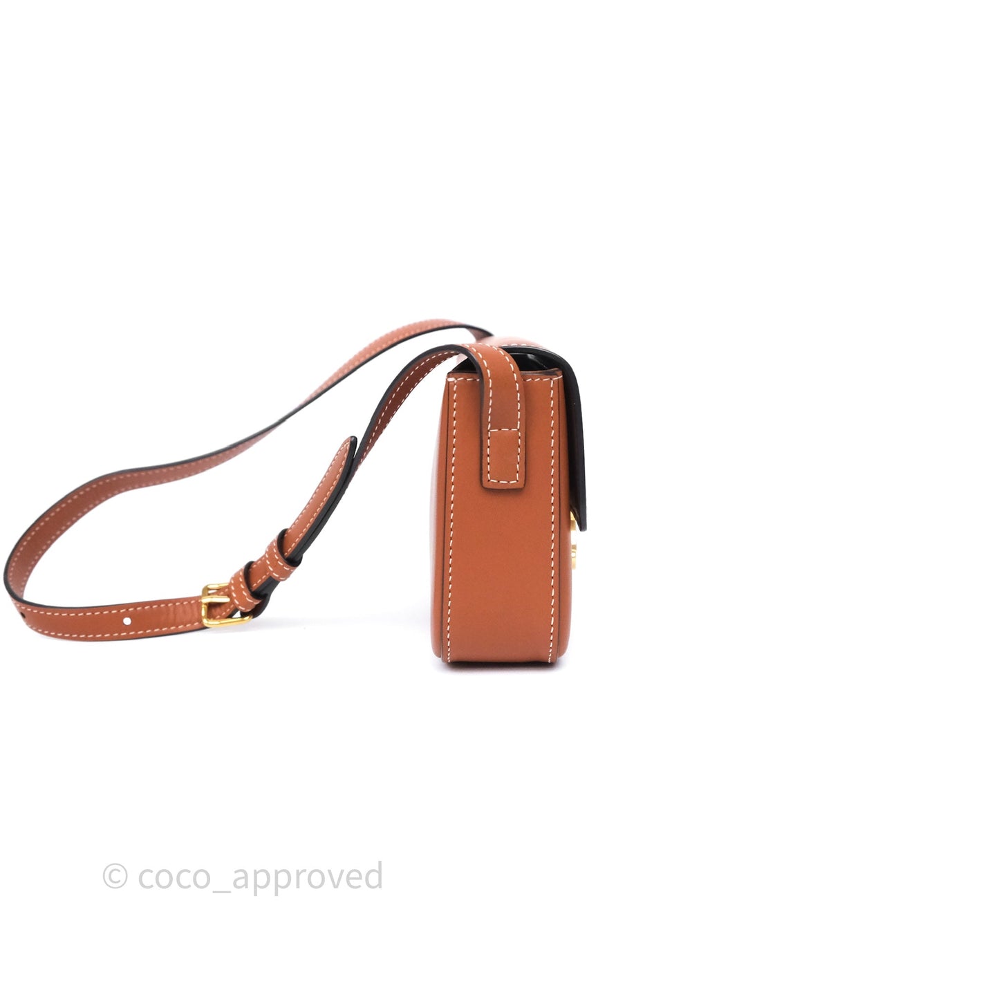 Celine Triomphe Shoulder Bag Tan Calfskin