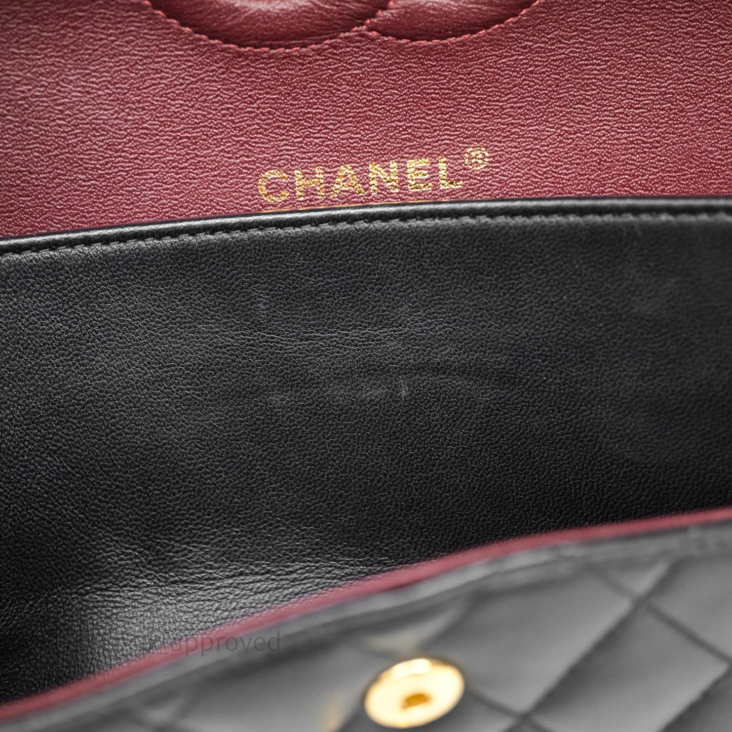 Chanel Quilted Classic M/L Medium Flap  Black Lambskin Gold Hardware