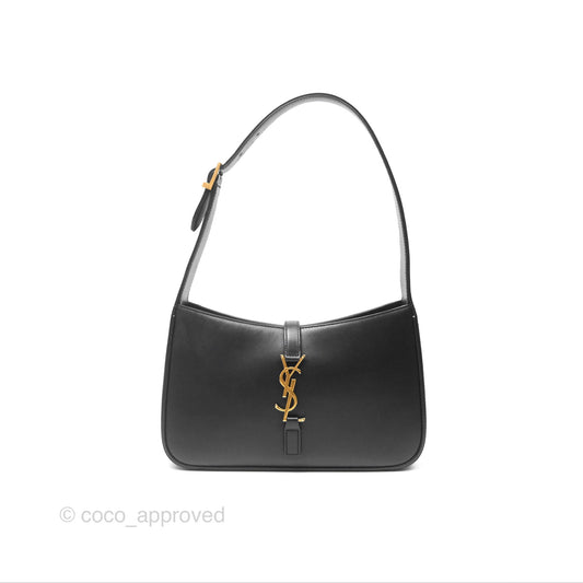 Saint Laurent ‘Le 5 a 7’ Hobo Bag Black Smooth Calfskin