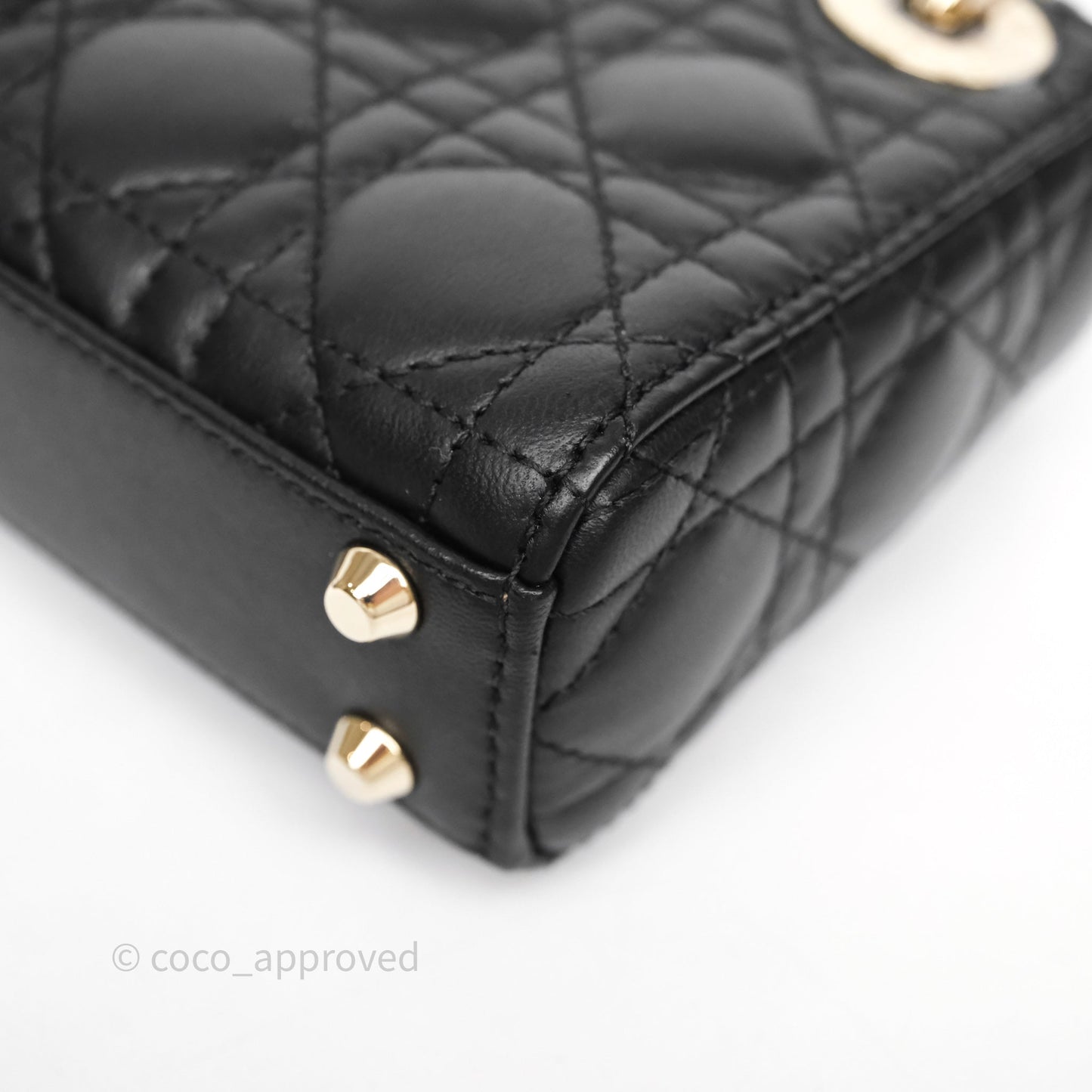 Christian Dior Micro Lady Dior Cannage Black Lambskin Gold Hardware