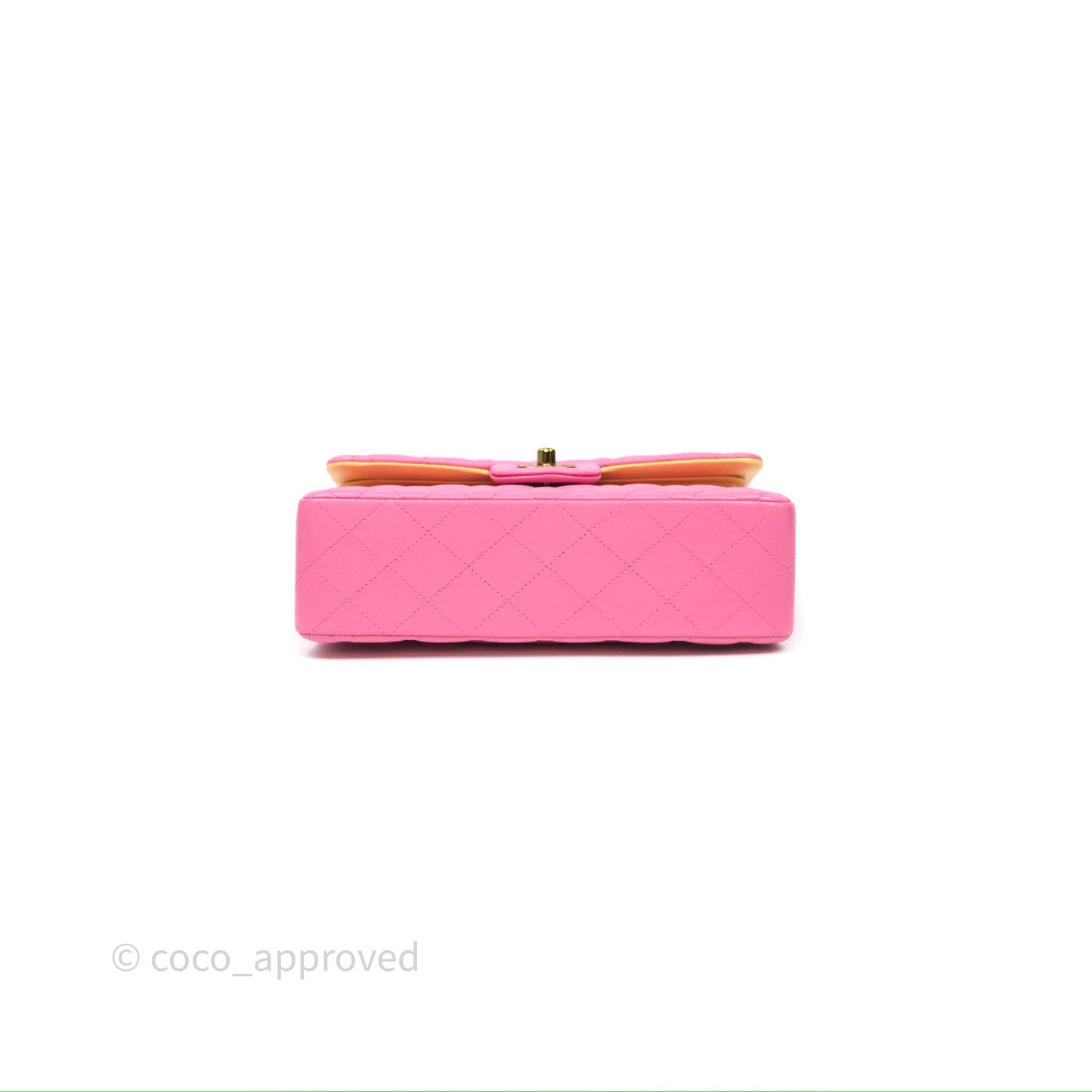 Chanel Small Classic Flap Quilted Pink Lambskin Rainbow Hardware