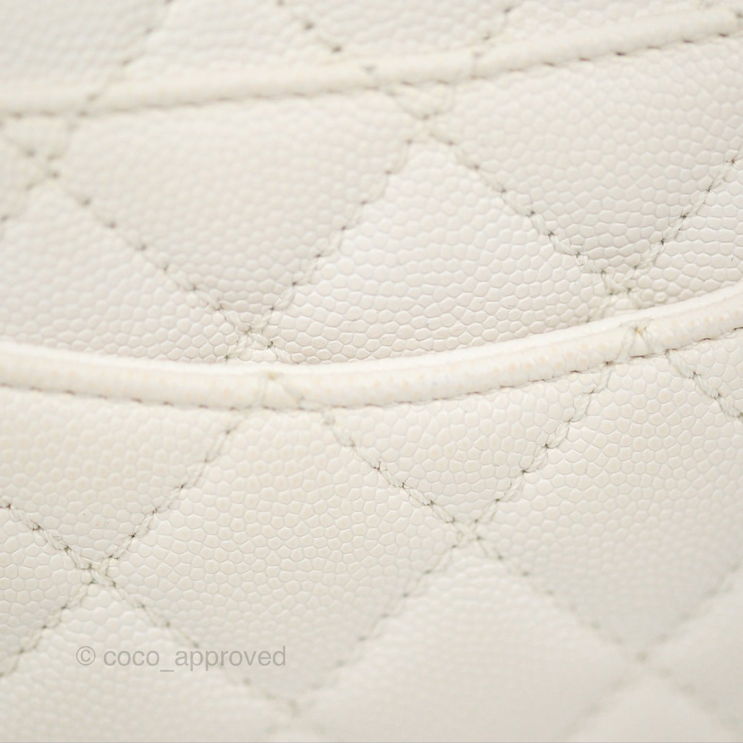 Chanel Mini Coco Handle Quilted Ivory White Caviar Gold Hardware
