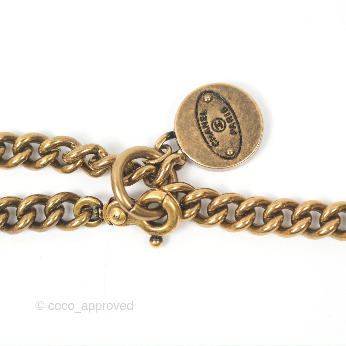 Chanel CC Crown Flap White Calfskin Antique Gold Hardware