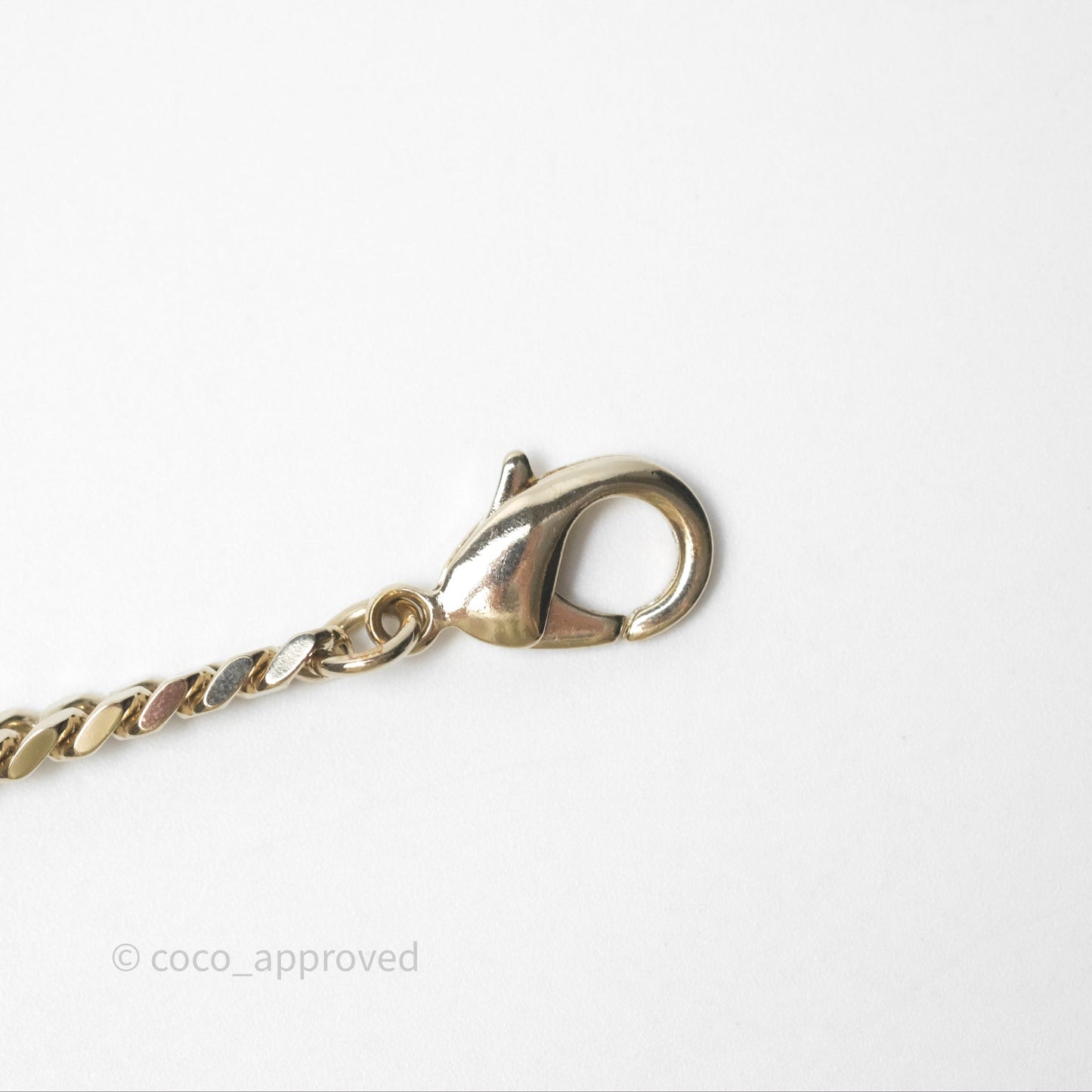 Chanel Silver CC Crystal Chain Choker Gold Tone 24V