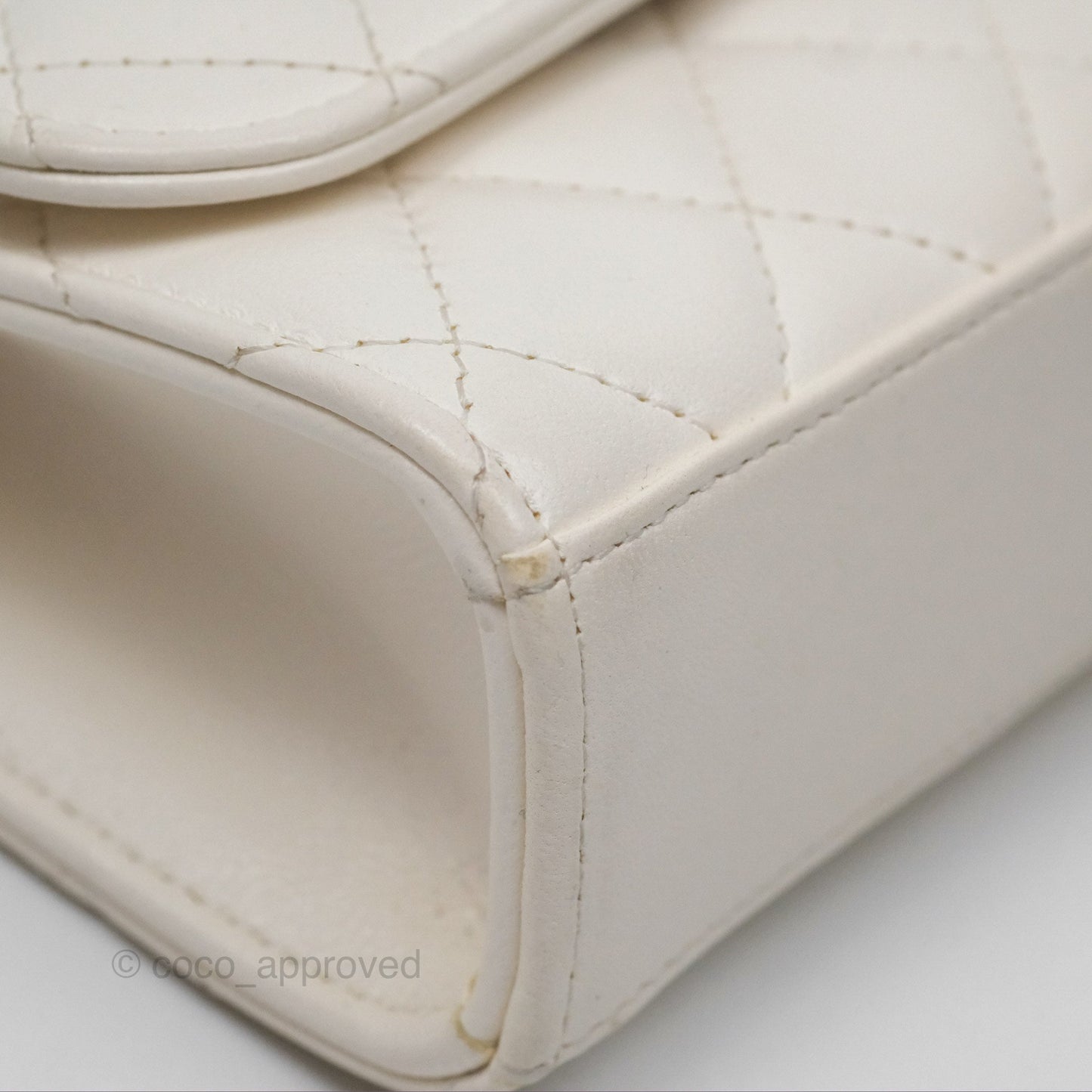 Chanel Mini Quilted Trendy CC Clutch With Chain White Lambskin Rose Gold Hardware