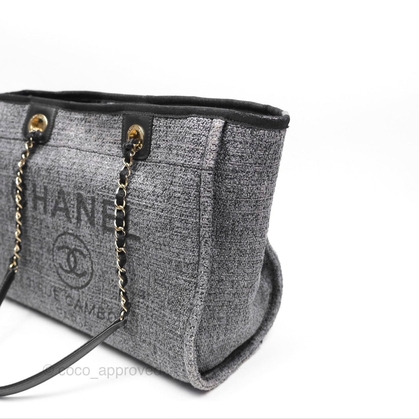 Chanel Medium Deauville Black Charcoal Tote
